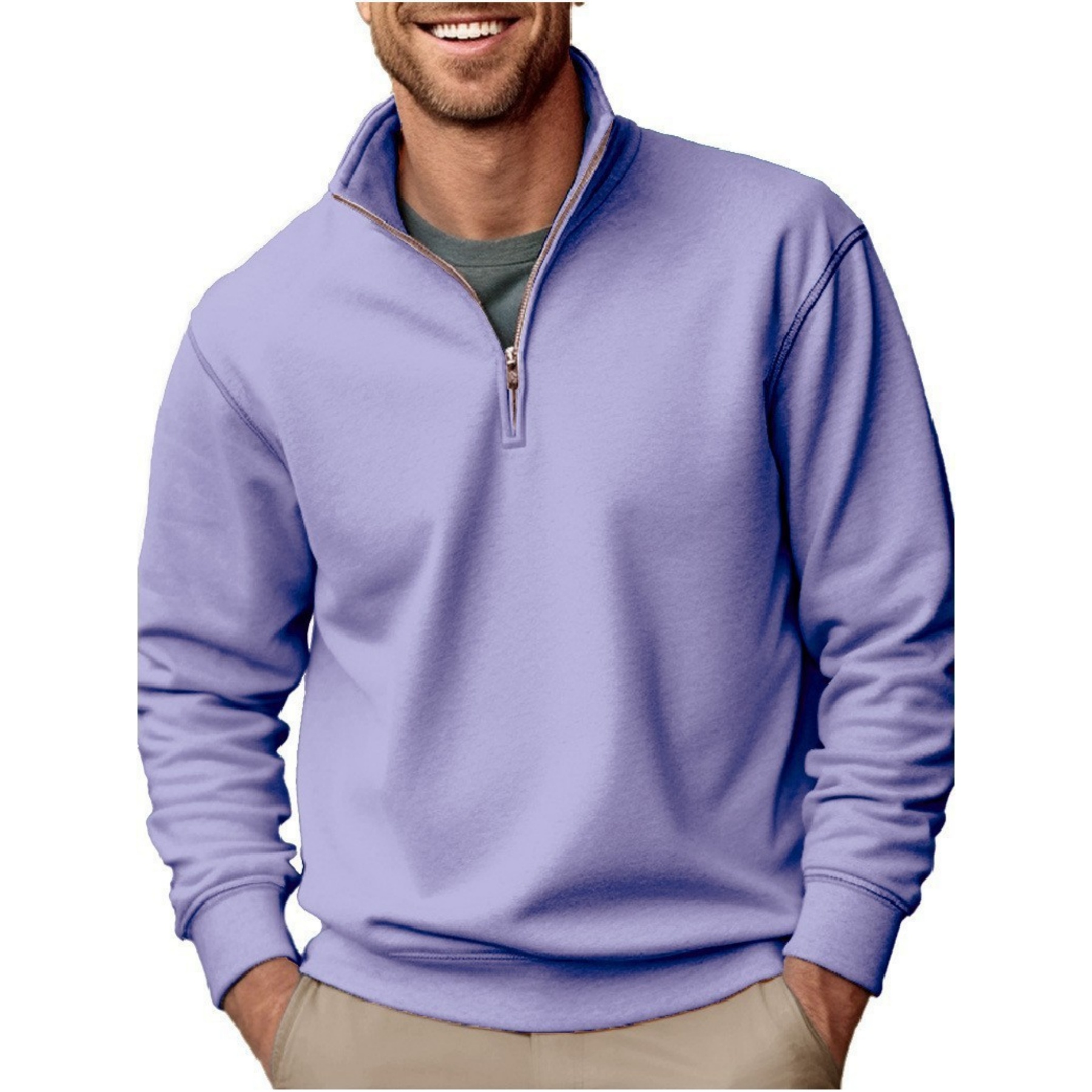 Men's Fashion Quarter Zip Pullover, custom hoodie or sweatshirt with logo imprint 2