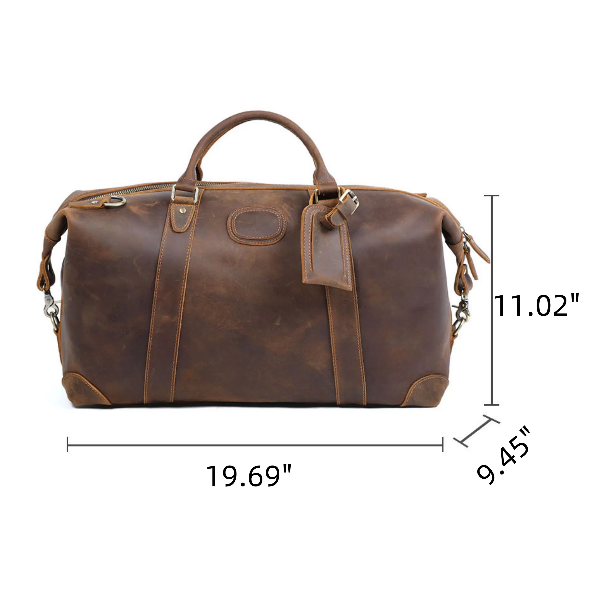 Vintage Top-Grain Crazy Horse Leather Travel Bag & Luggage 3