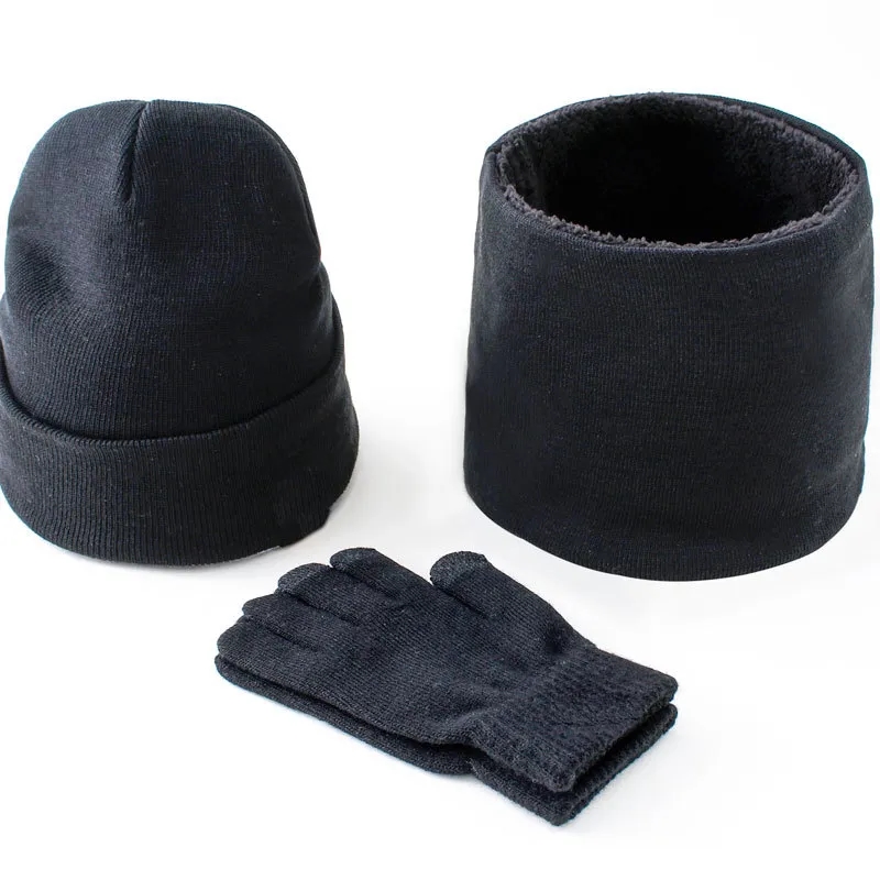 Knitted Scarf Hat and Gloves Set 1