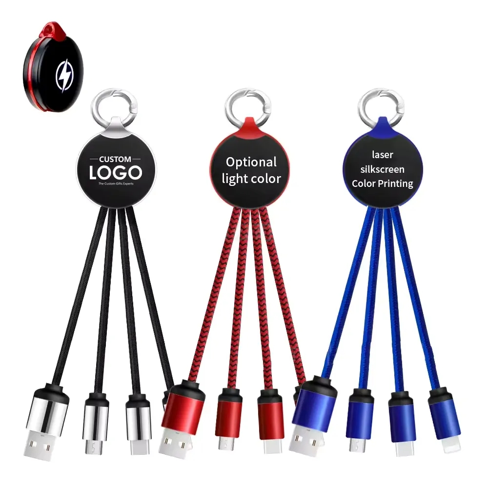 Led Light 3 In 1 Keychain Charging Cable 1