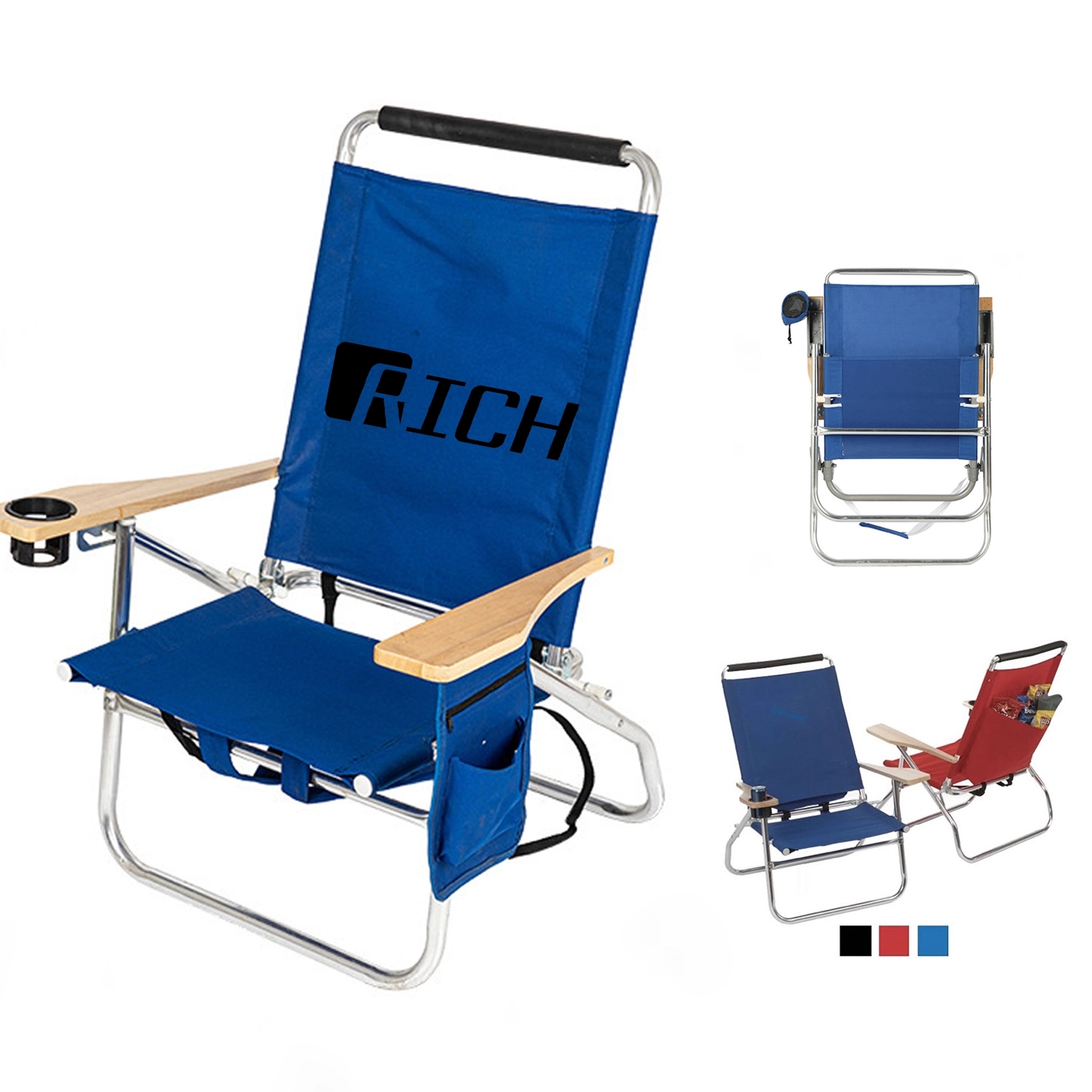 Folding Beach Chair w/ Cup Holder 8