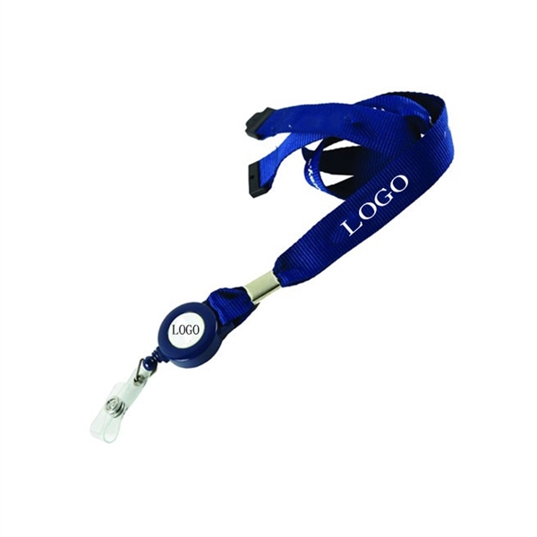 3/4" Polyester Retractable Breakaway Lanyard with Badge Reel