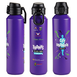 Nexus 27 oz Recycled Aluminum Bottle with Flip-Top Lid and Carabiner 74
