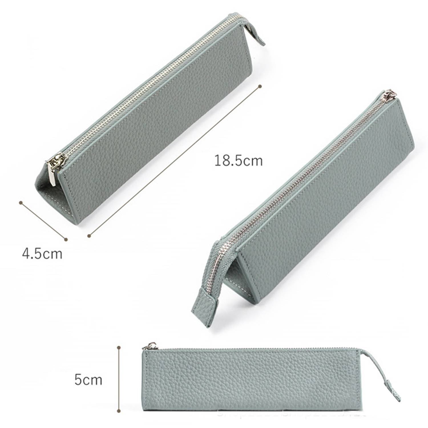 Genuine Leather Stationery Zipper Bag 3