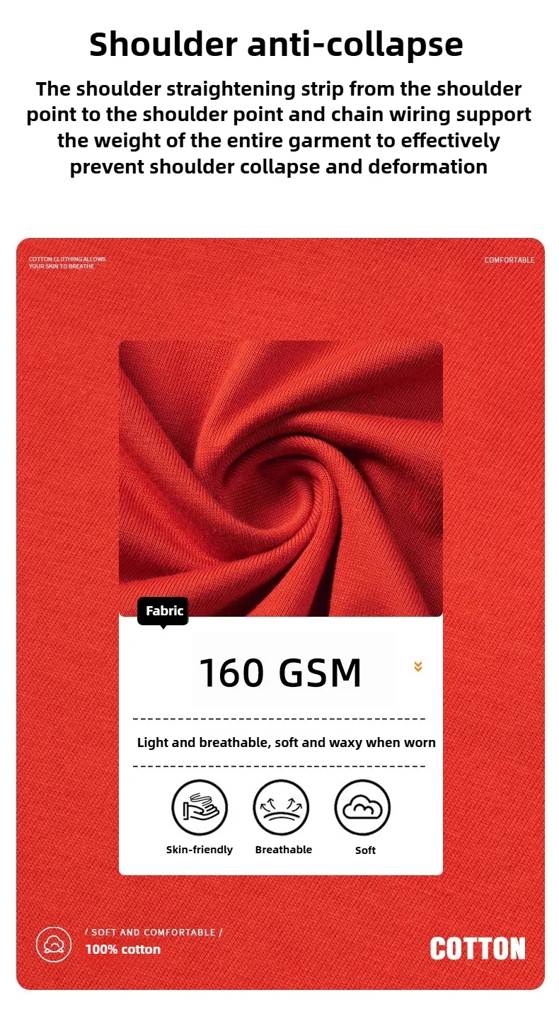 Bulk Custom Logo 160g Cotton Mens T-Shirts Black White Wholesale Plain Tees 3