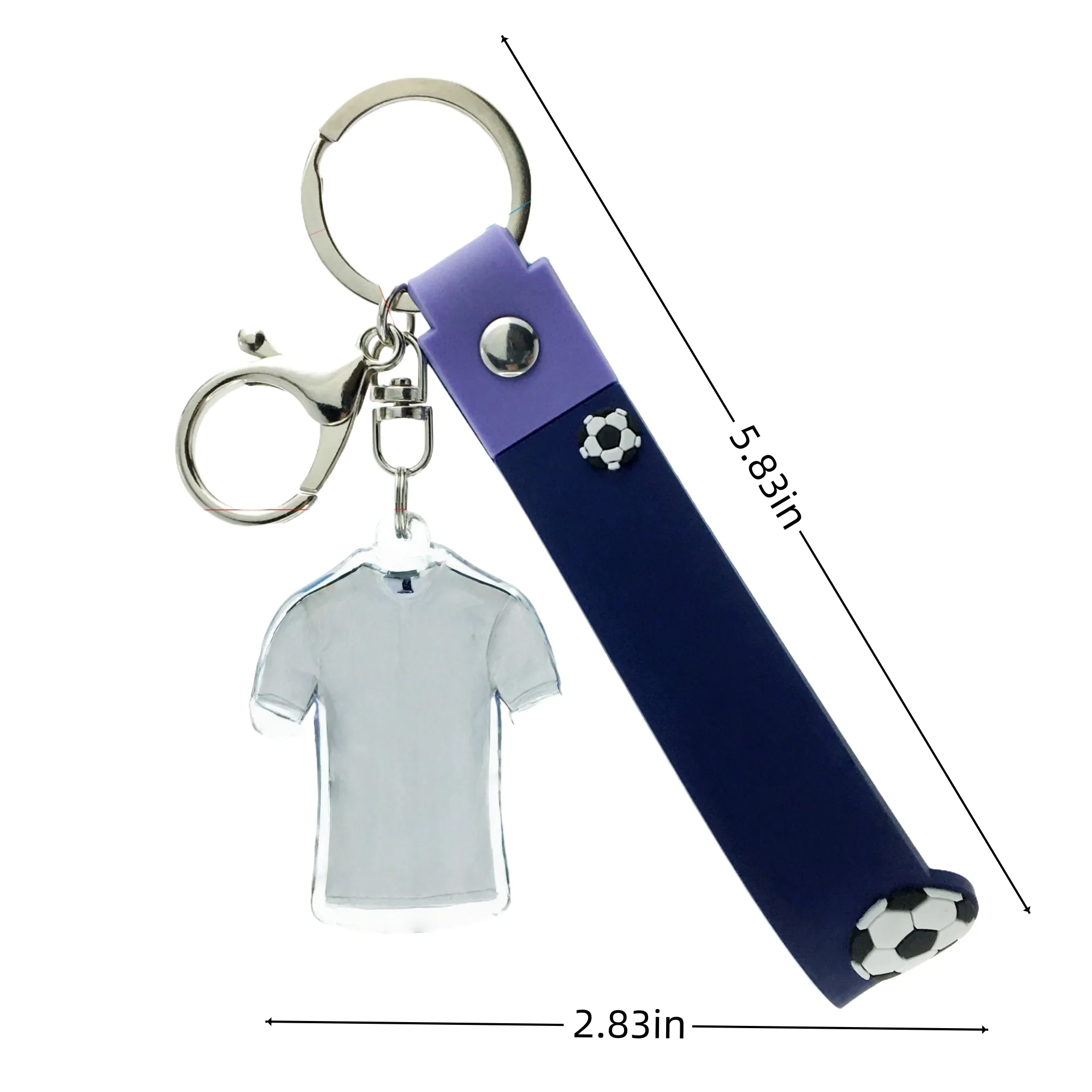 MOQ Soccer Star Keychain Durable Pendant Silicone Strap 3