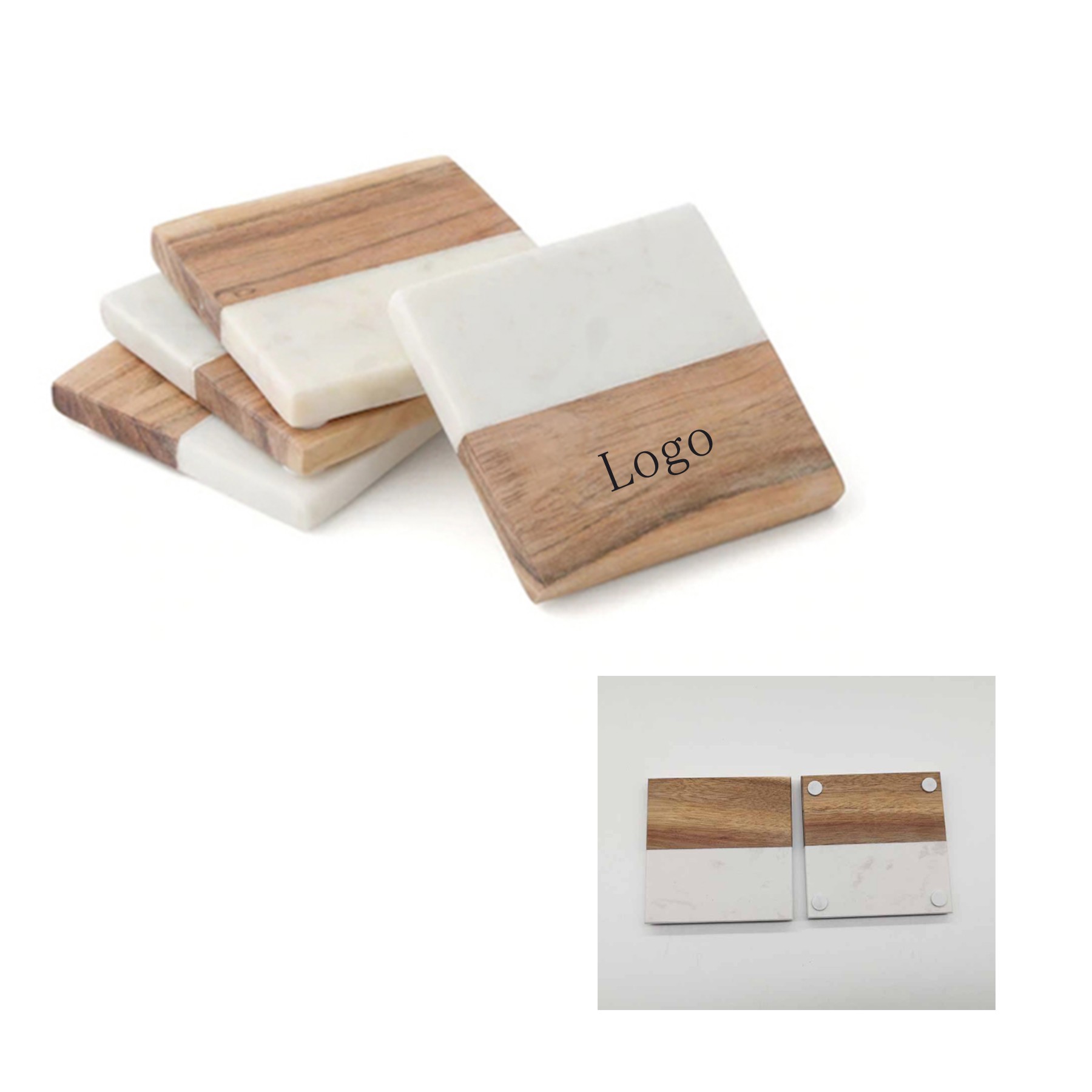 Marble And Wood Coaster