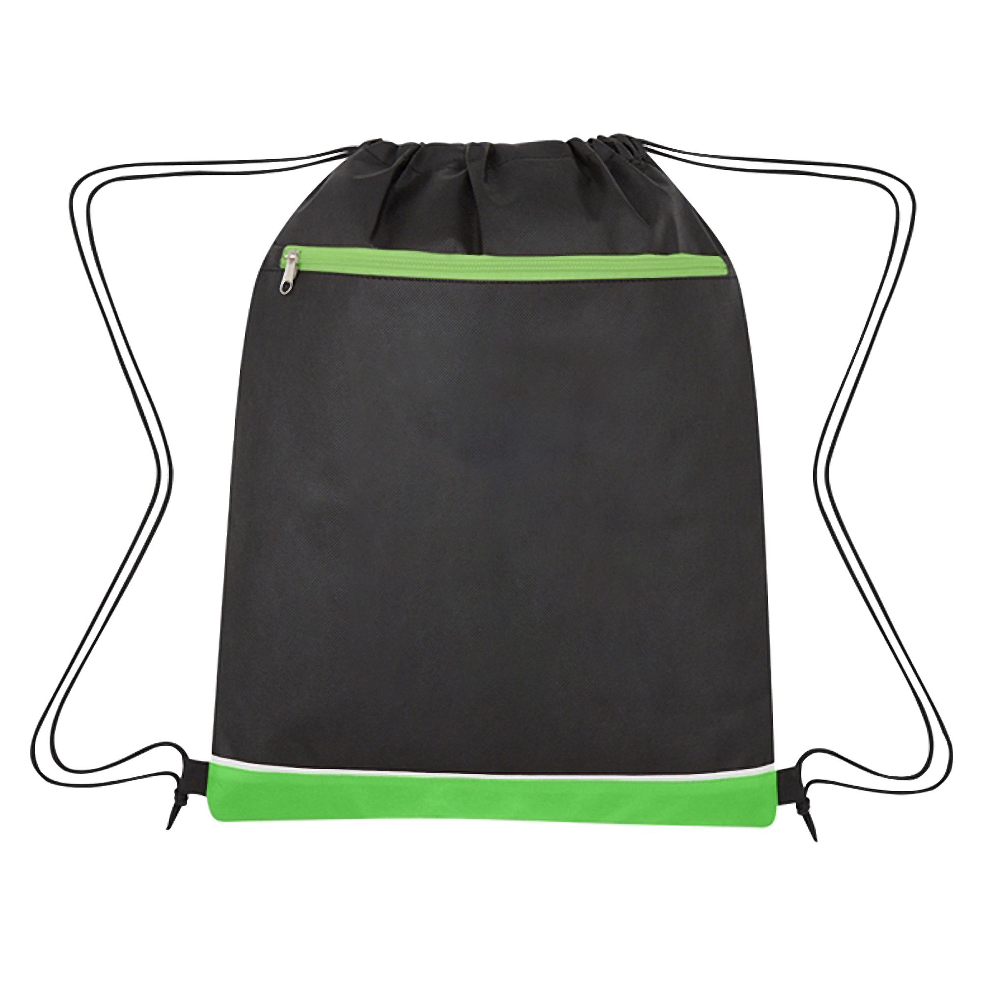 Drawstring Backpack with Zipper Pocket 210D Polyester 5