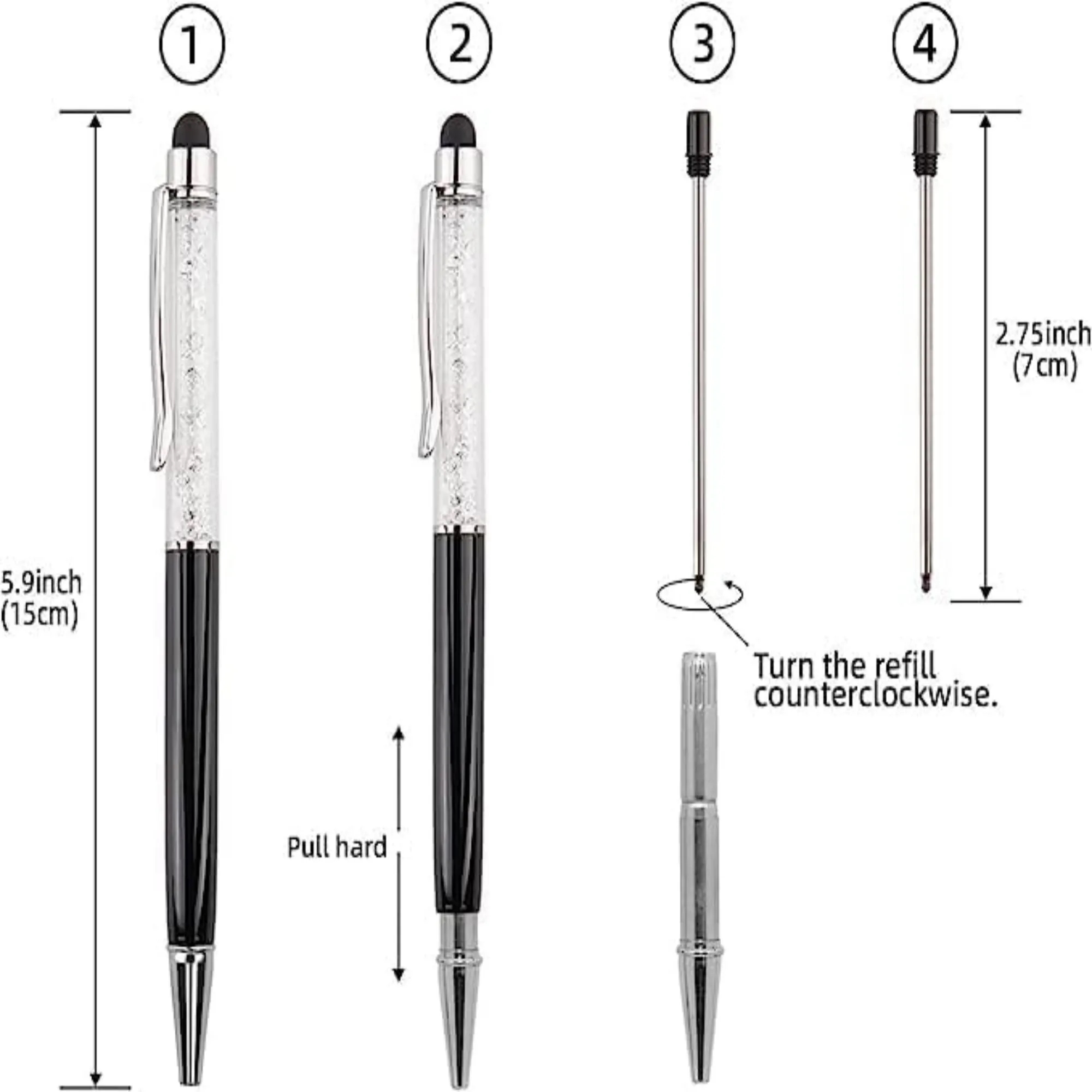 Bling Ballpoint & Crystal Diamond Pen Touch Screen Stylus 2