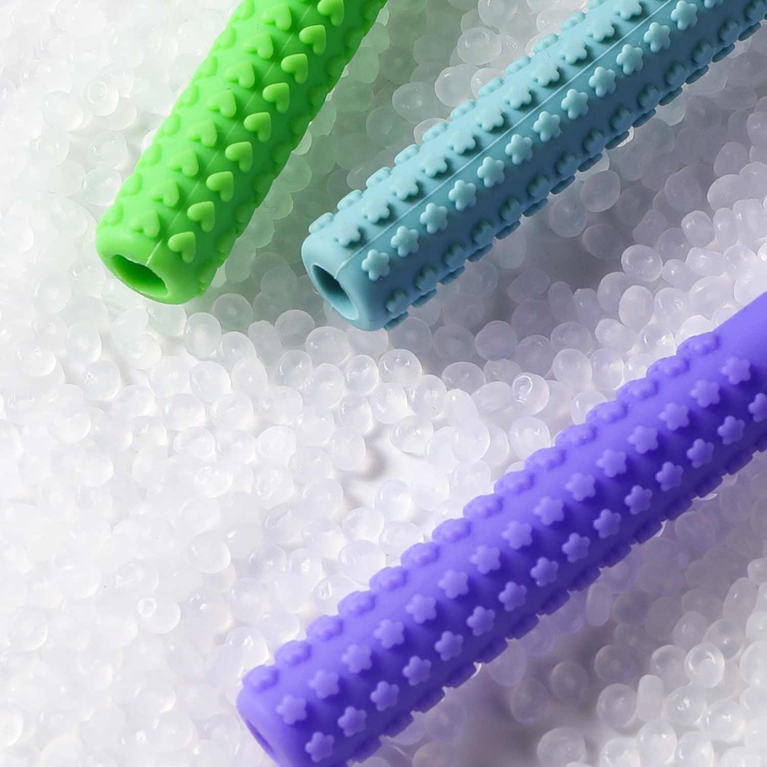 Baby Soft Silicone Hollow Straw Chew Toy 8