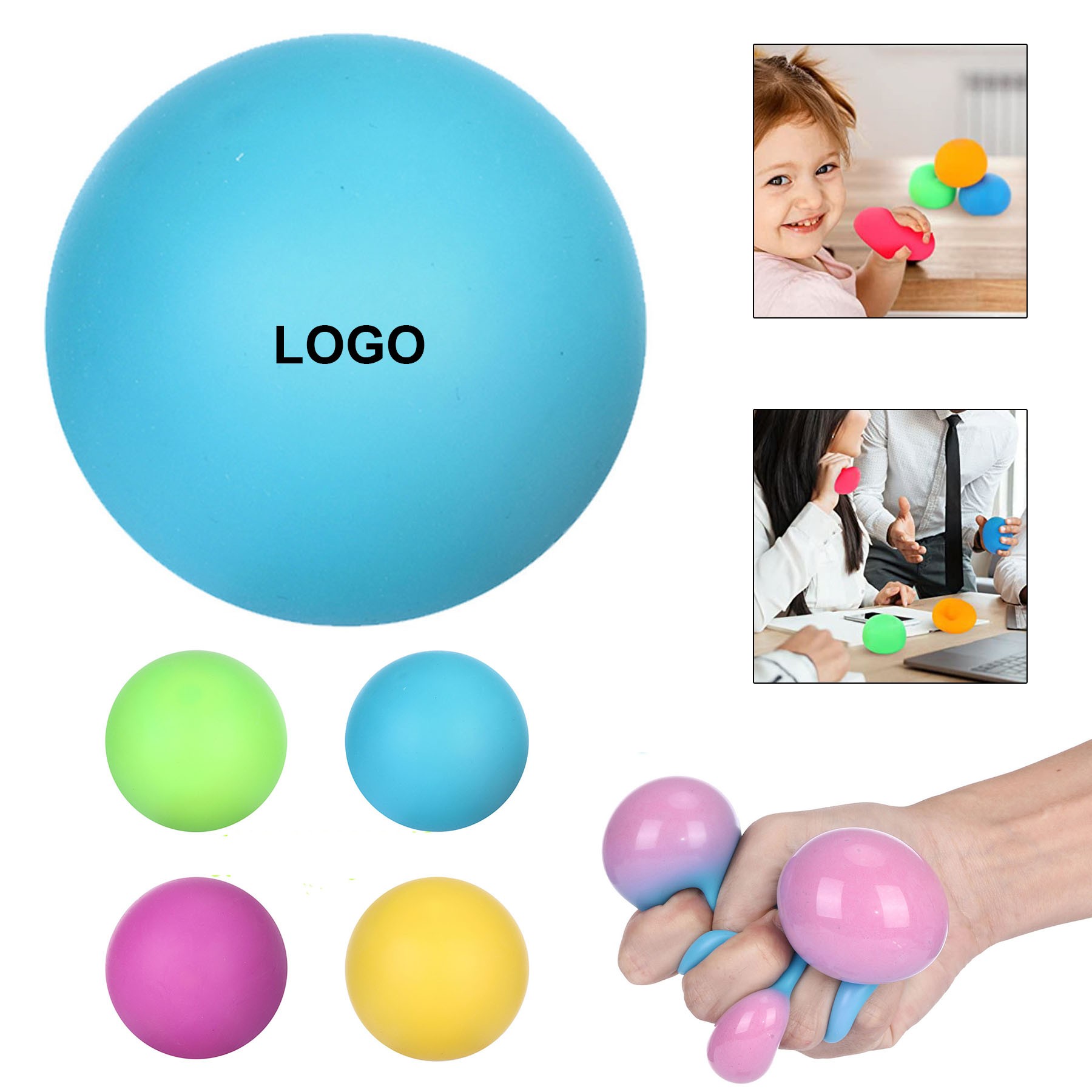 TPR Squeeze Color Changing Stress Relievers Ball 3