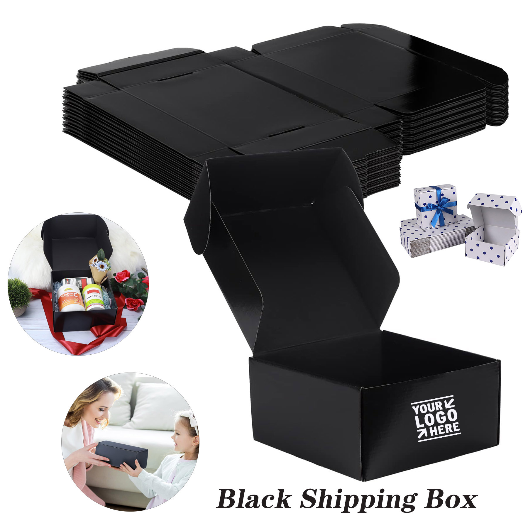 8x8x4 Inches Cardboard Corrugated Mailer Shipping Box for Gift Small Business