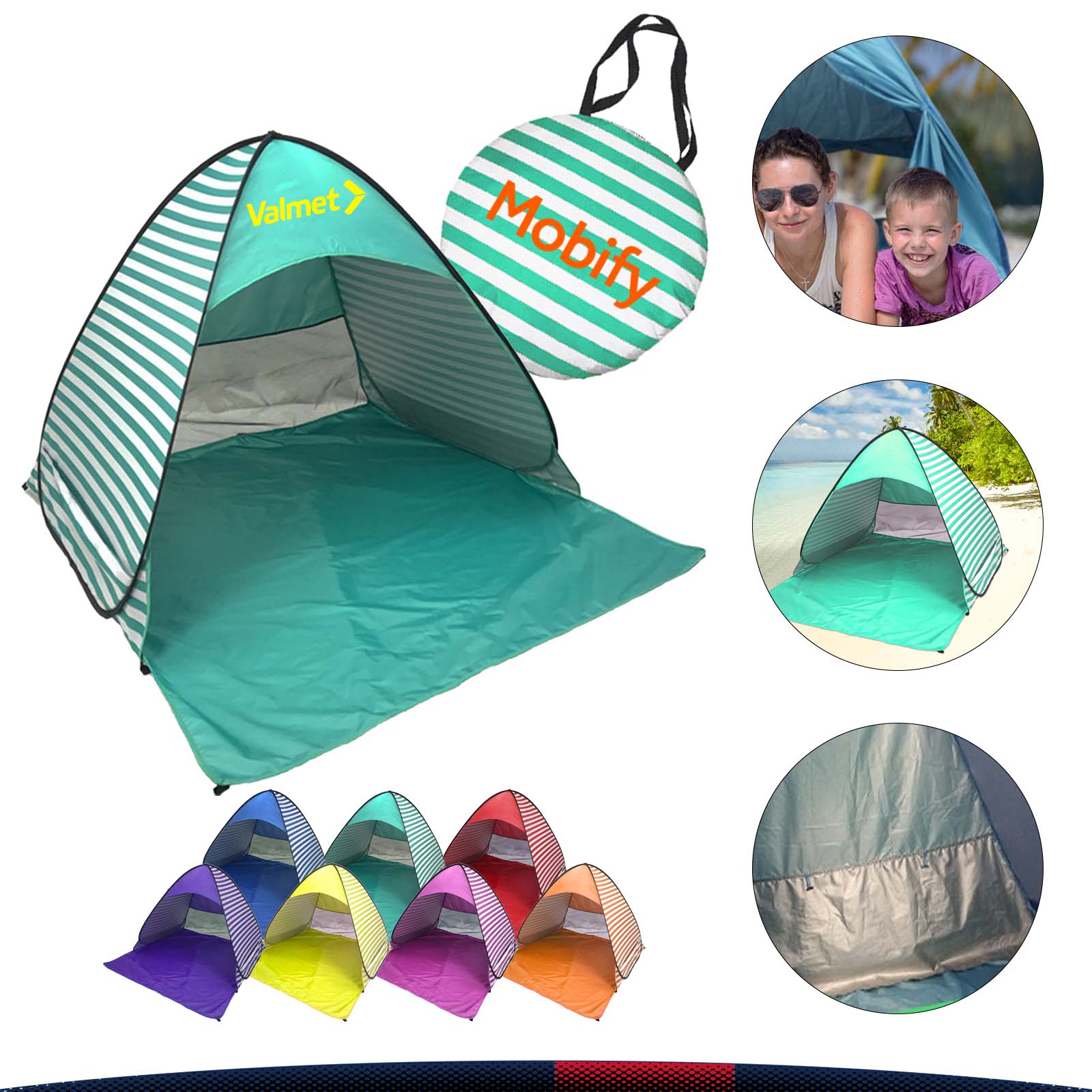 Stripe Pop Up Beach Tent 2