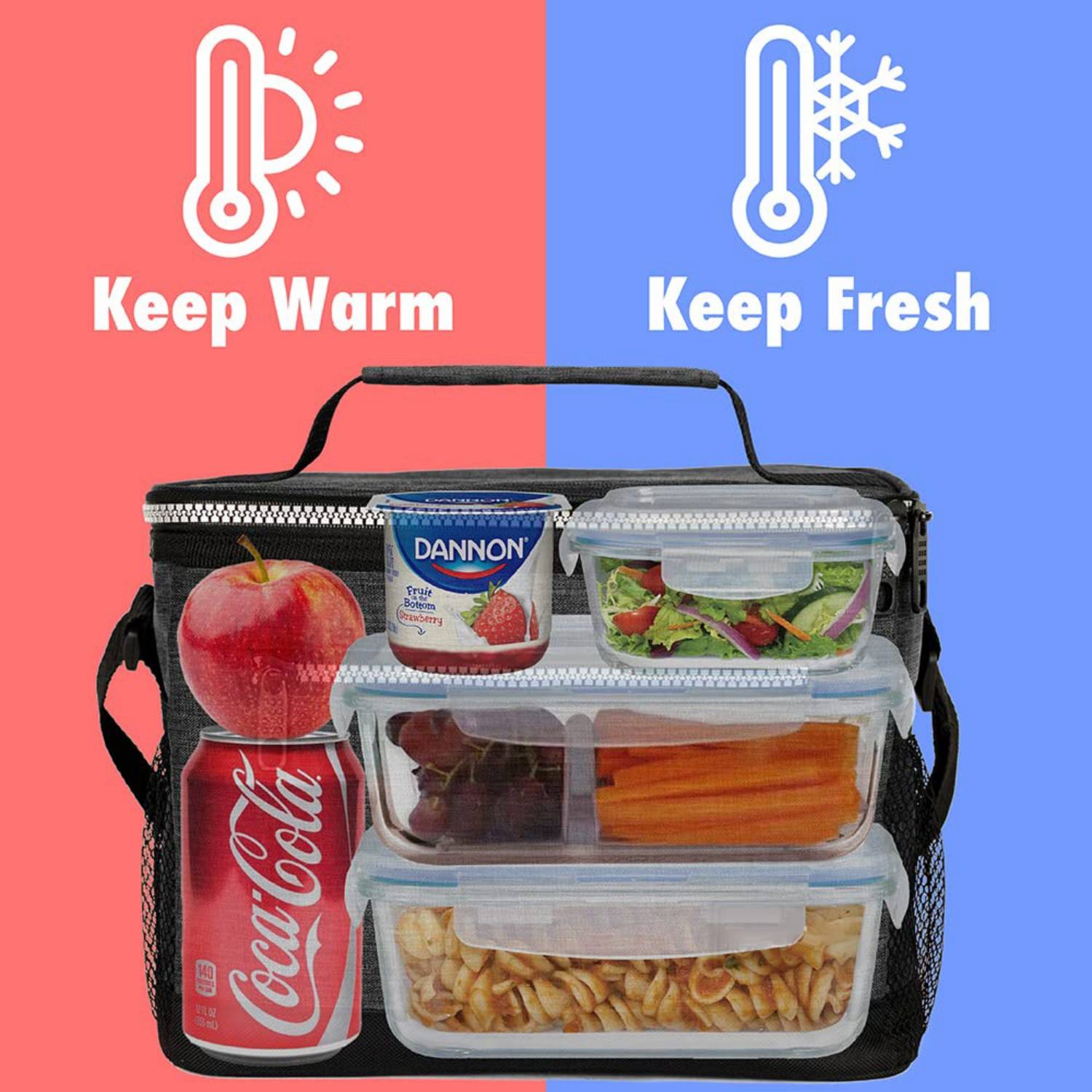 8L Leakproof Oxford Insulated Lunch Cooler Bag w/ Pocket 7