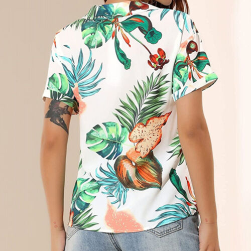 Women's Sublimation Hawaiian Tie Poly Shirt 1