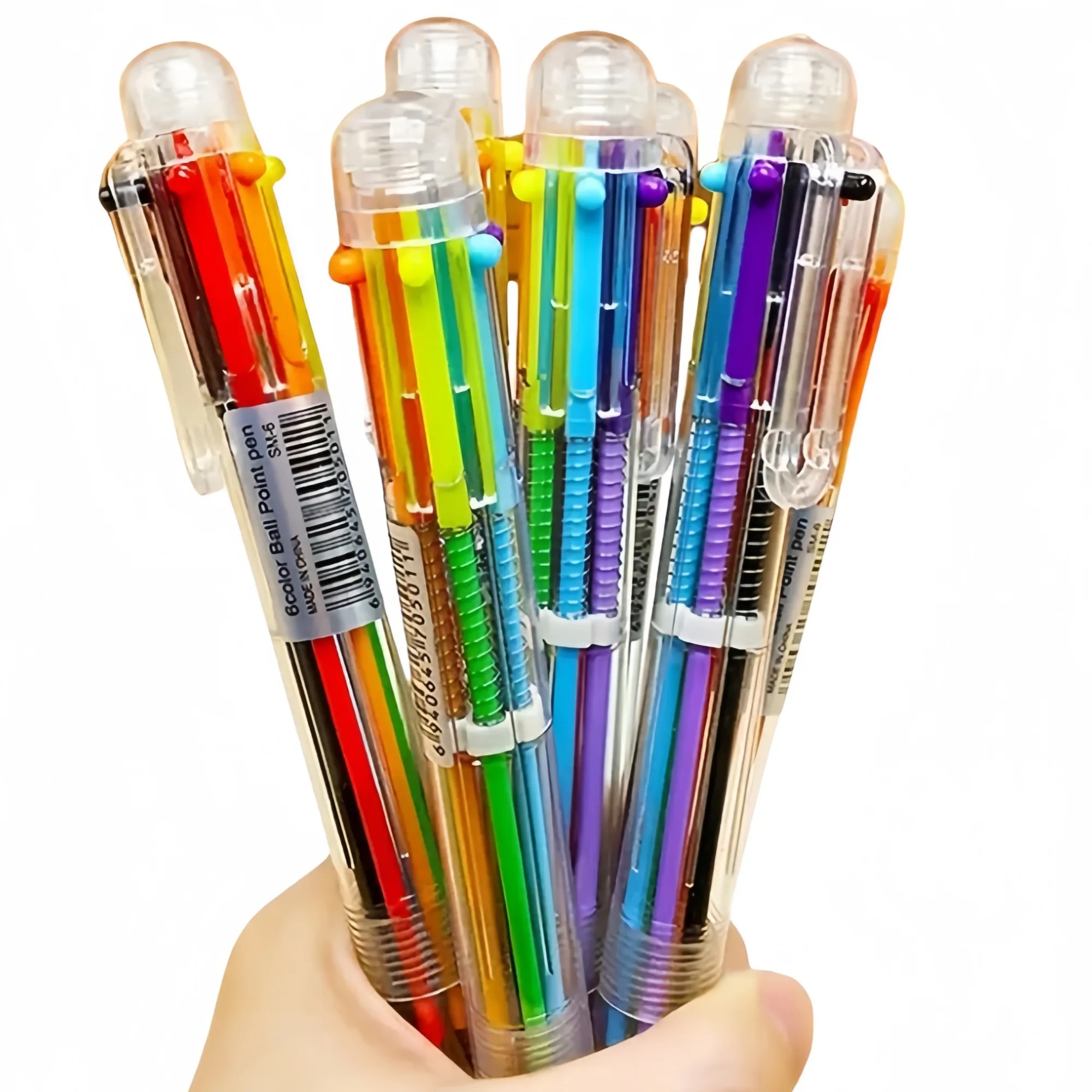 MOQ100 Creative Transparent 6-Color Ballpoint Pen 5