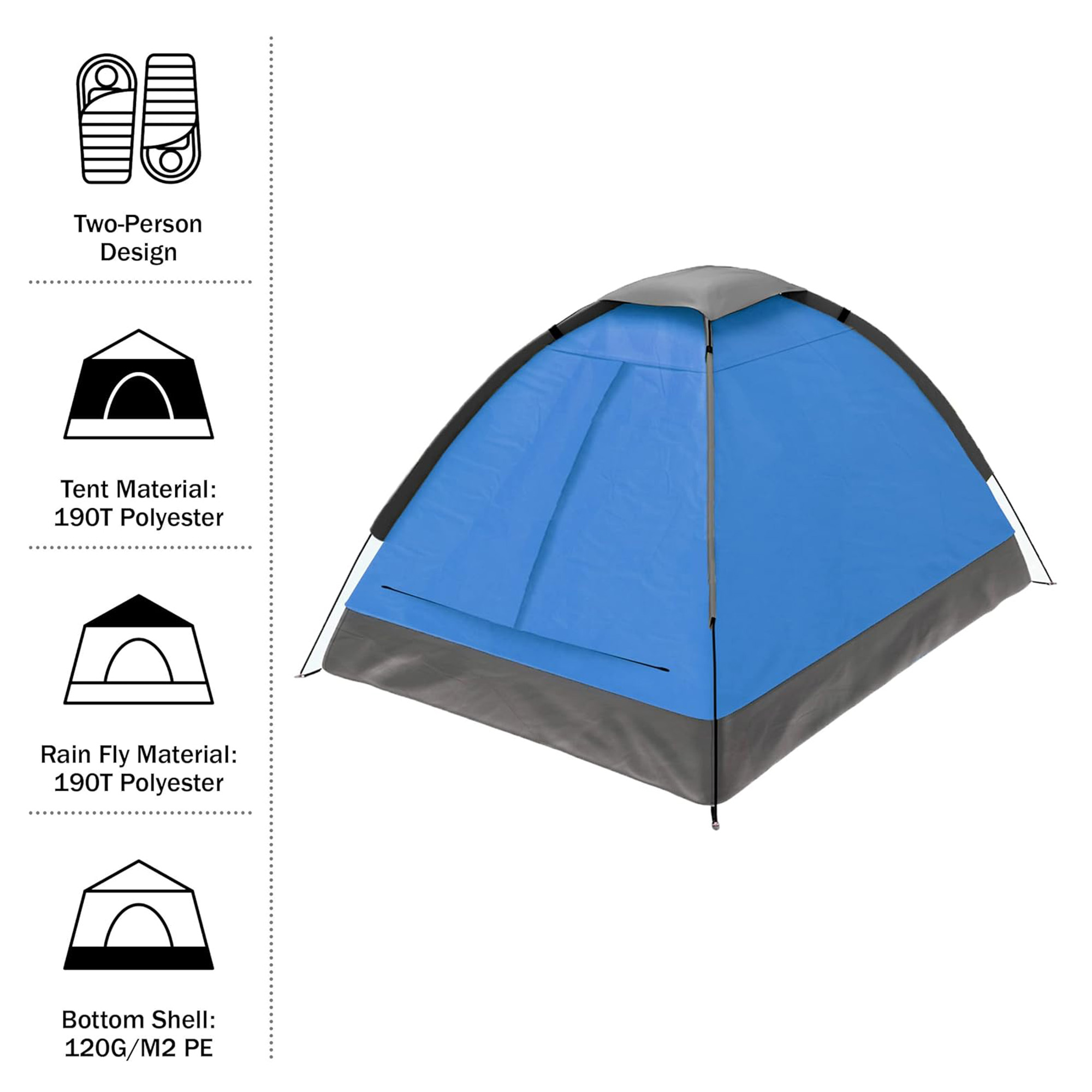 2 Person Camping Tent with Rain Fly 4