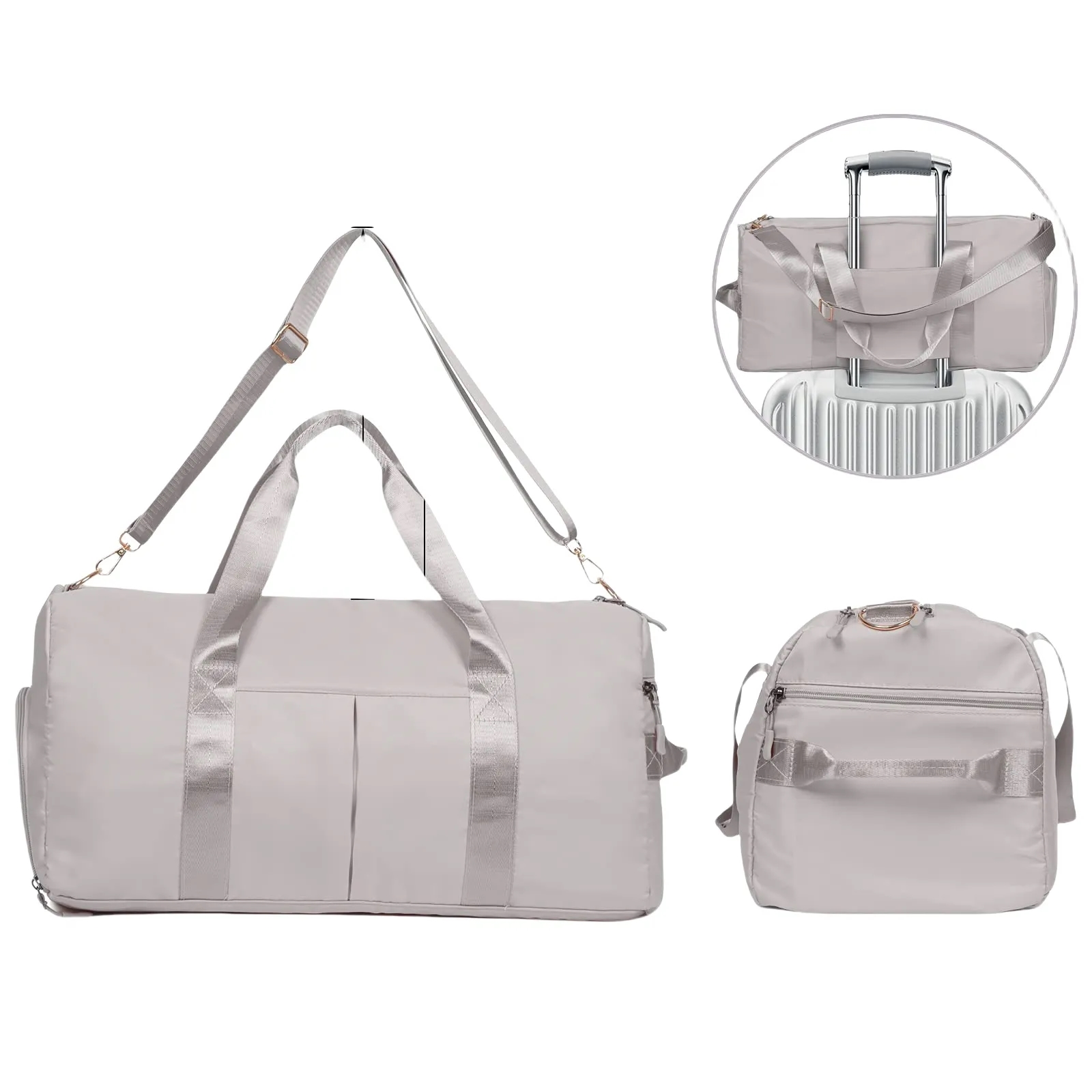 Wholesale Women Gym Duffel Bag with Shoe Pocket 8