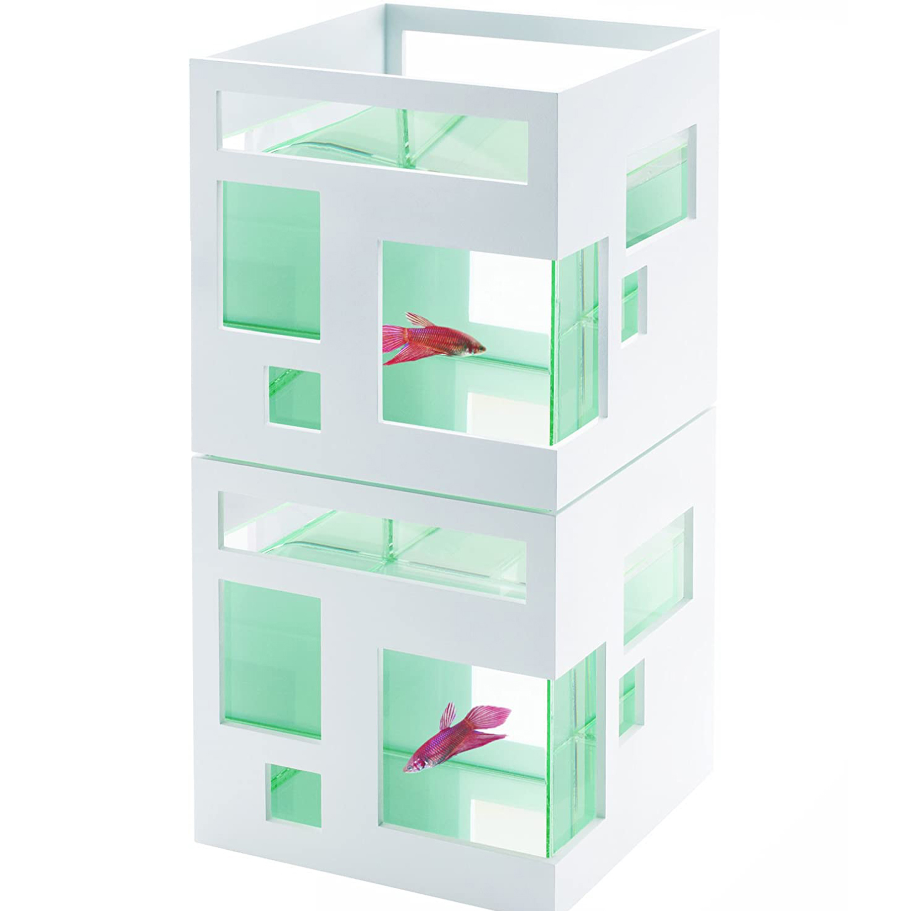 Fish Hotel Unique Glass 2 Gallons Mini Aquarium Tank Bowl
