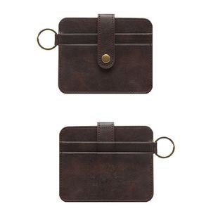 RFID Blocking PU Leather Card Holder Wallet with Keychain 10