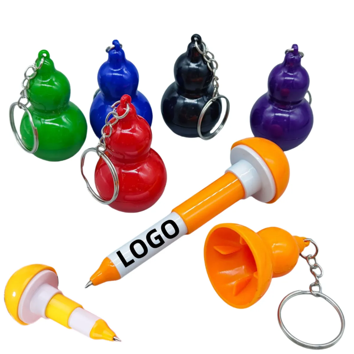 Gourd-shaped Stretchable Ballpoint Pen with Key Chain 5