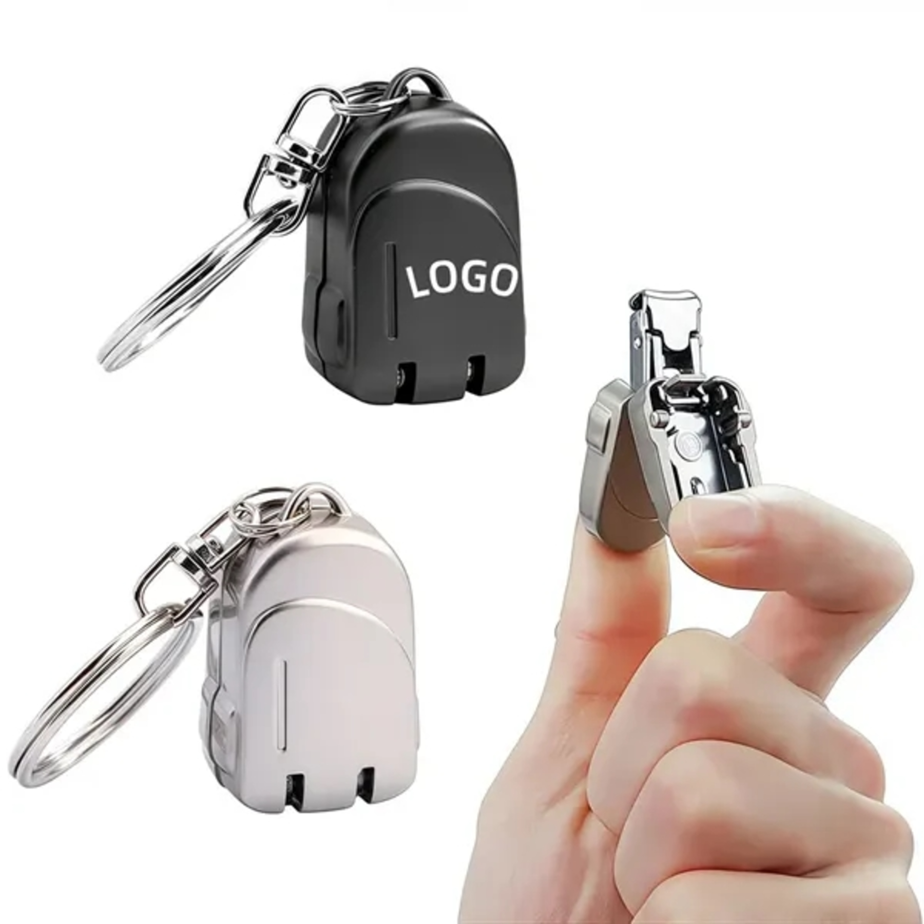 3-In-1 Stainless Steel Folding Nail Clipper Keychain
 1