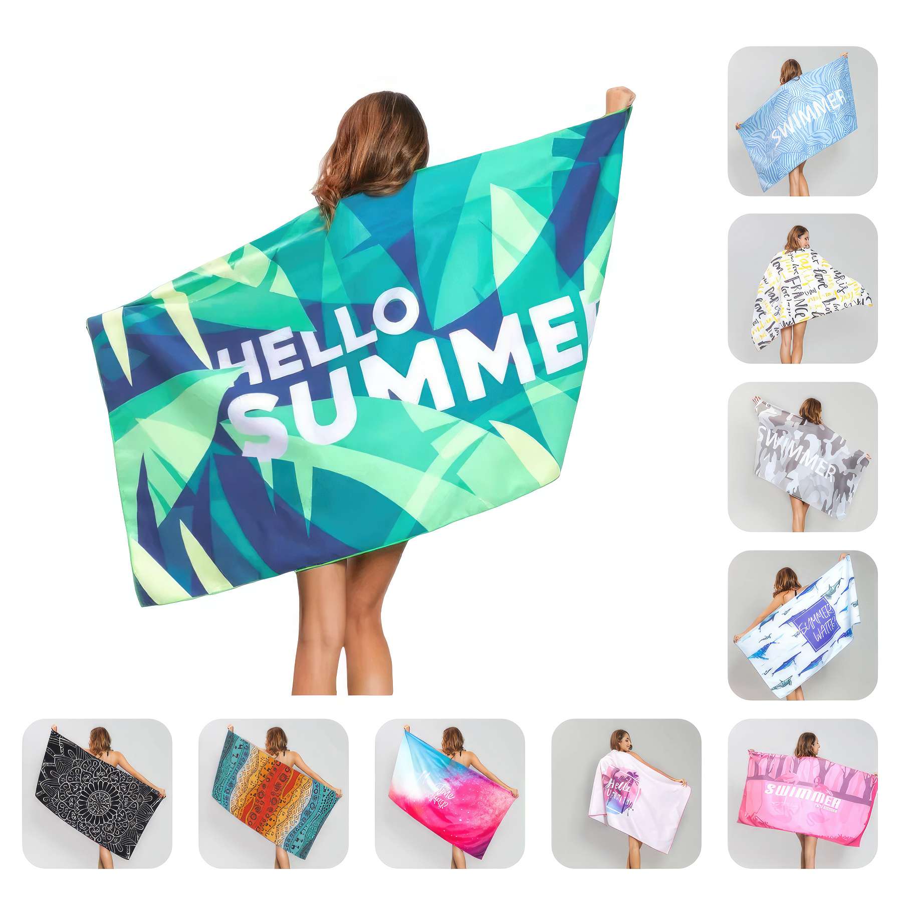 Microfiber Lightweight Beach Blanket Towel For Swimming 1