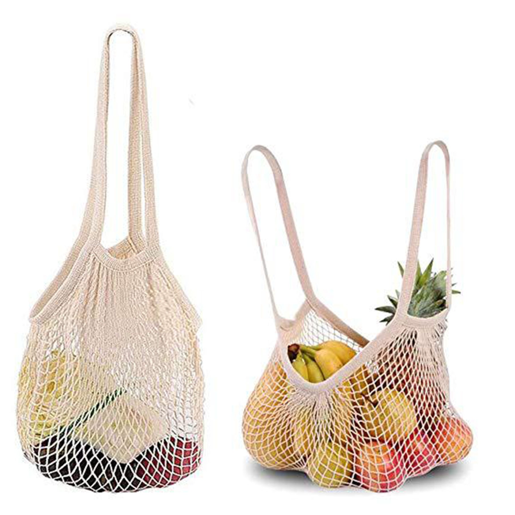 Long Portable Cotton Environmental Net Bag, custom tote bag with logo imprint 2