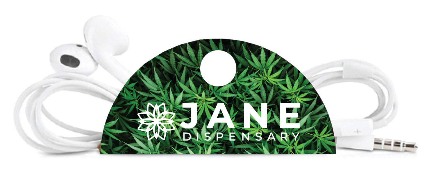 Taco Tech Cord Organizer with Button - Cannabis Design 2