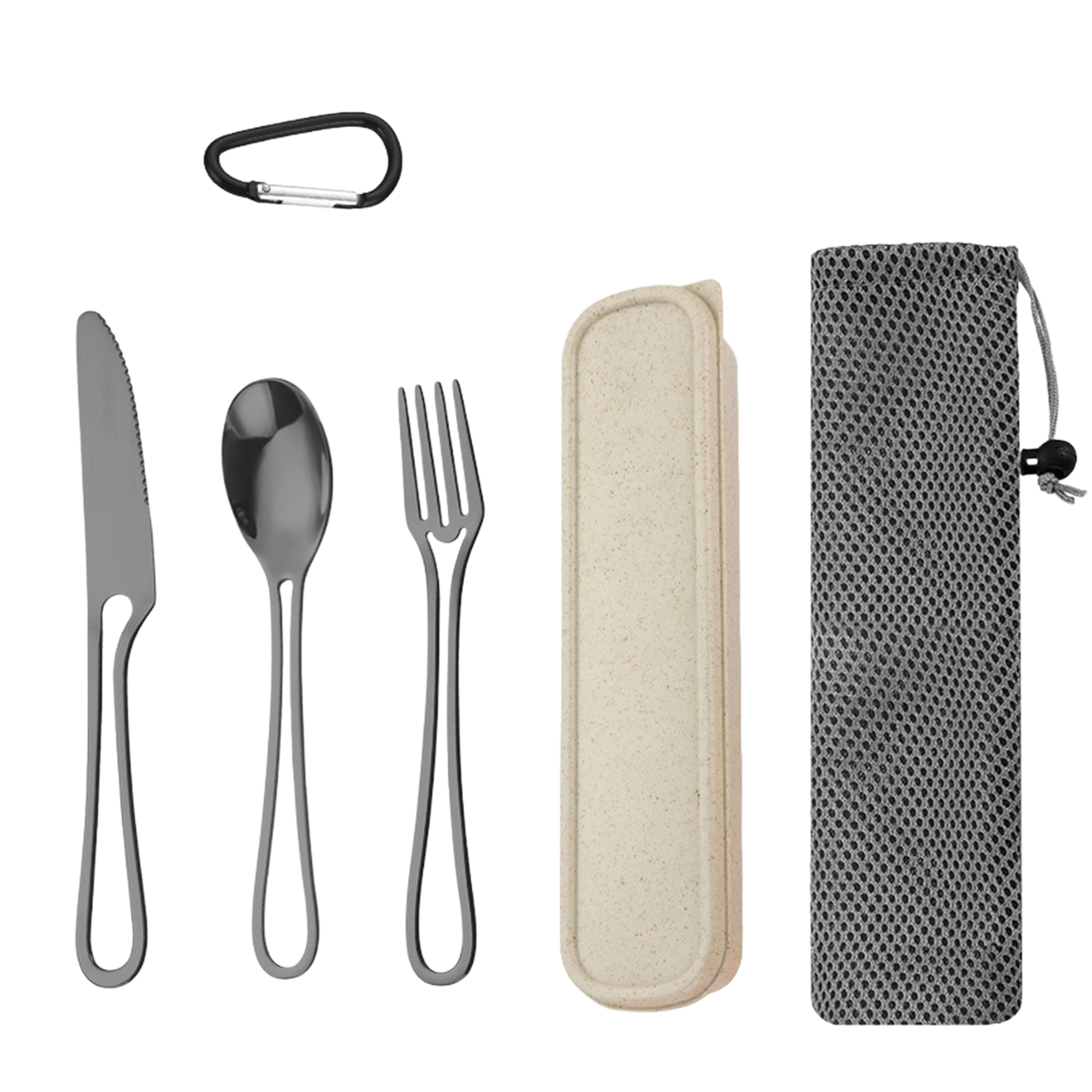 Portable Camping Cutlery Set - Stainless Steel Knife Fork Spoon 3-Piece Outdoor Picnic Utensils 3