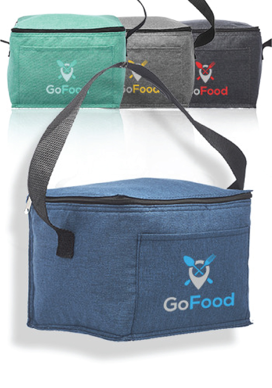 6 Pack Insulated Heathered Lunch Bag 2