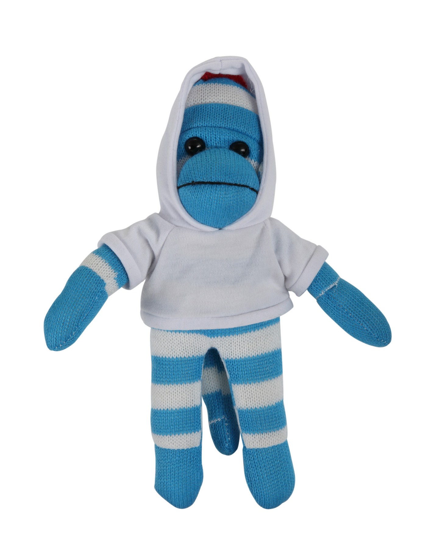 soft plush Blue Sock Monkey with hoodie 8