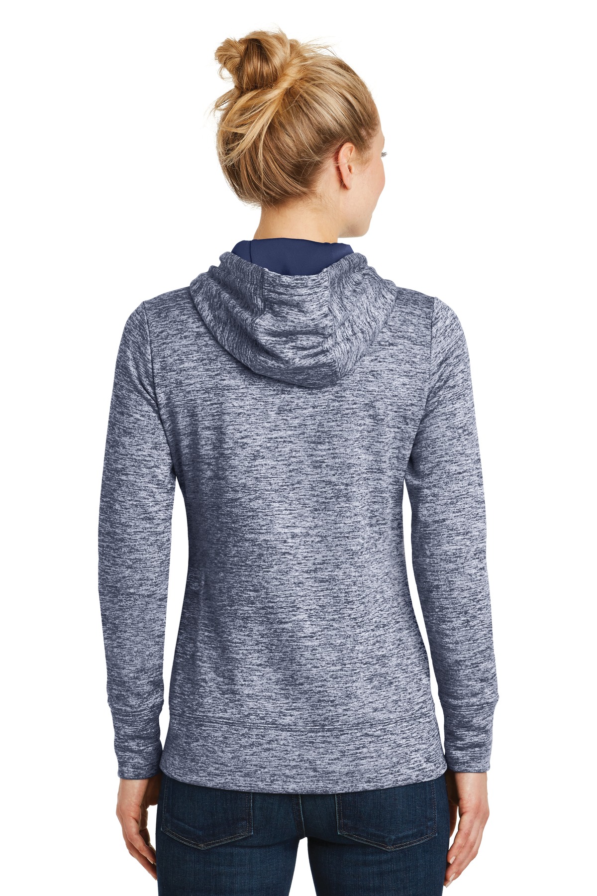Sport-Tek Women's PosiCharge Electric Heather Fleece Hooded Pullover. LST225, custom hoodie or sweatshirt with logo imprint 3