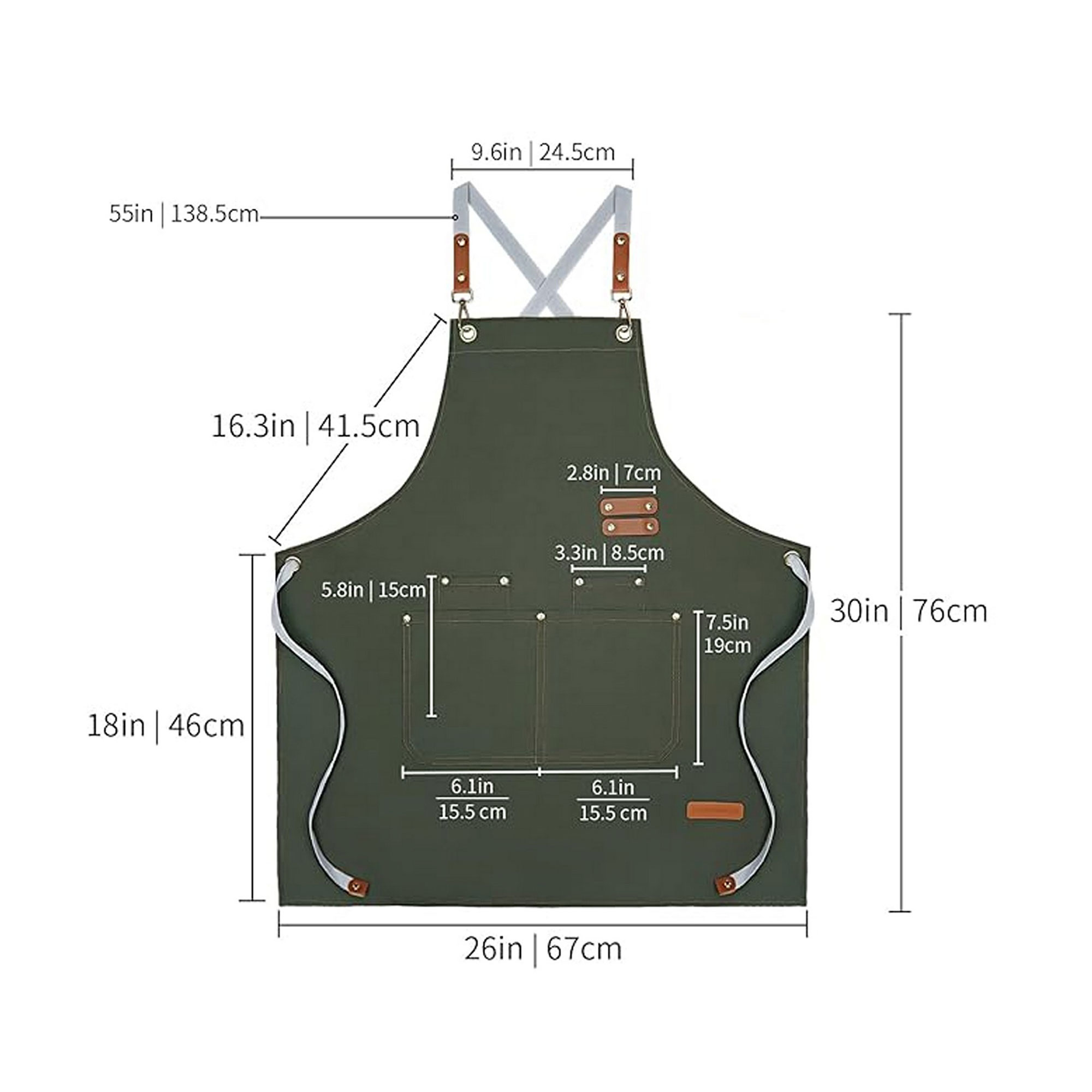 MOQ10 Canvas Waterproof Oilproof Work Pockets Apron 5