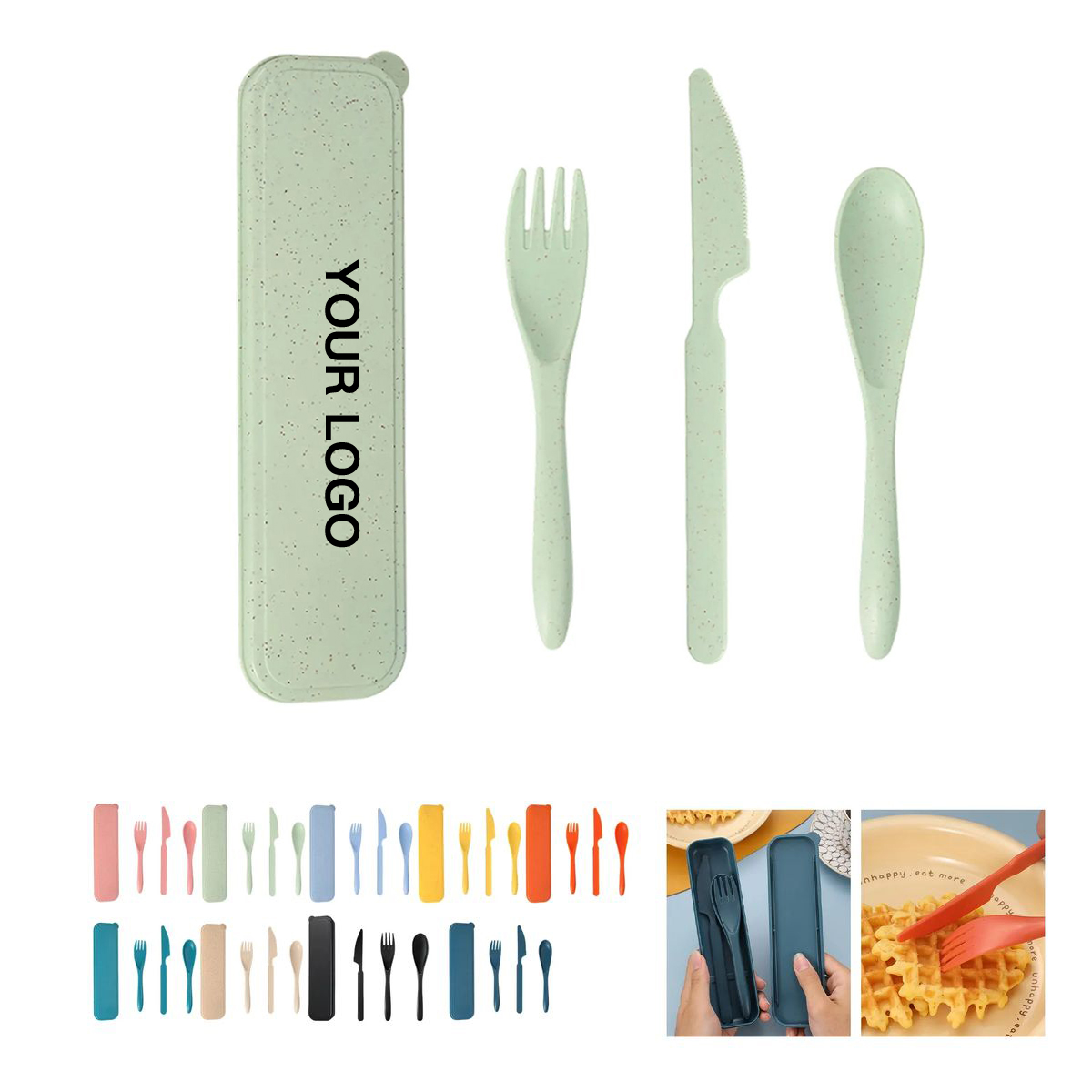 Portable Wheat Straw Flatware Box 5
