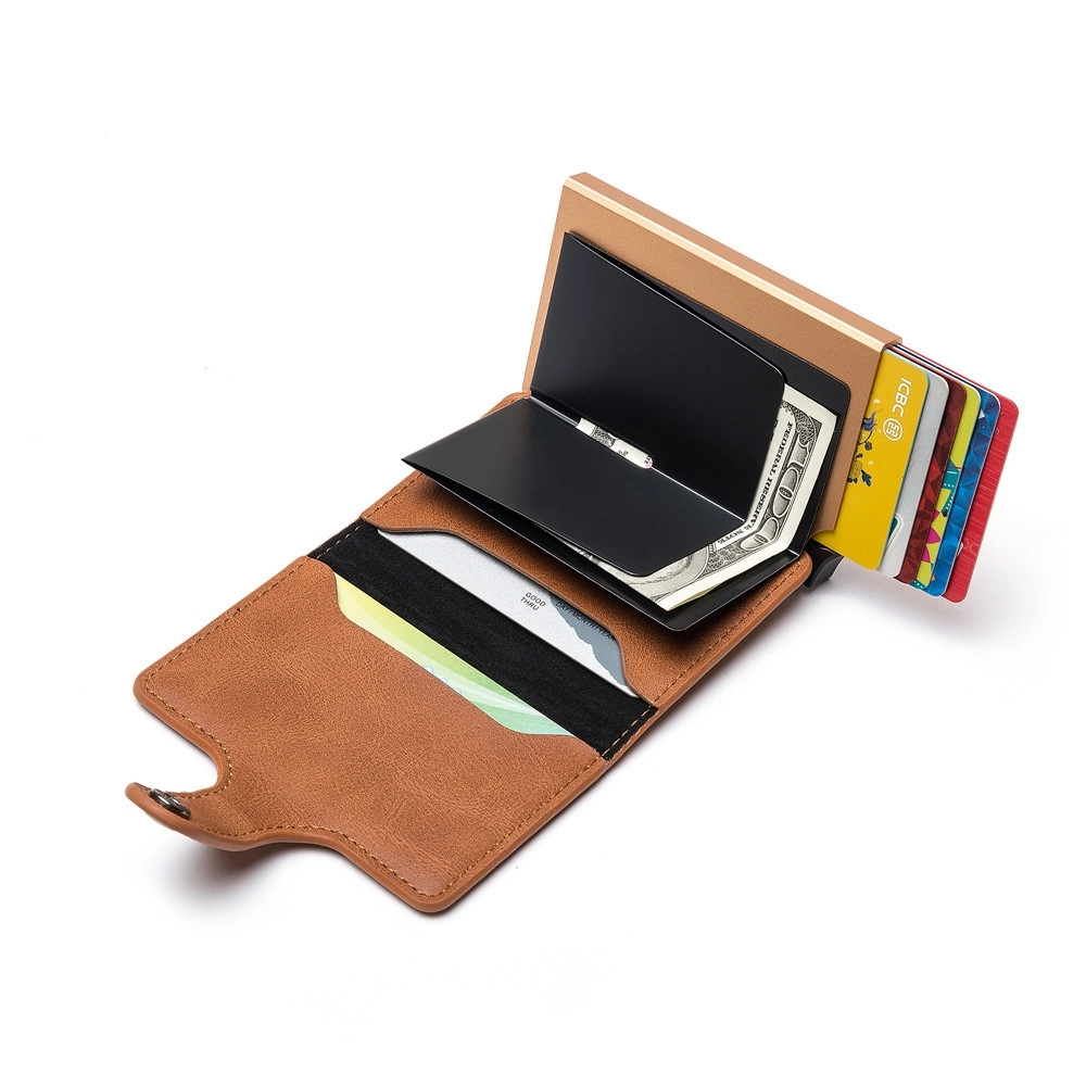 Front Pocket Minimalist Leather Slim Wallet RFID Blocking 6