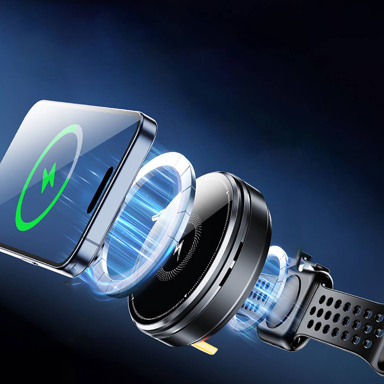 3 in 1 Magnetic Wireless Charging Retractable Cable 3