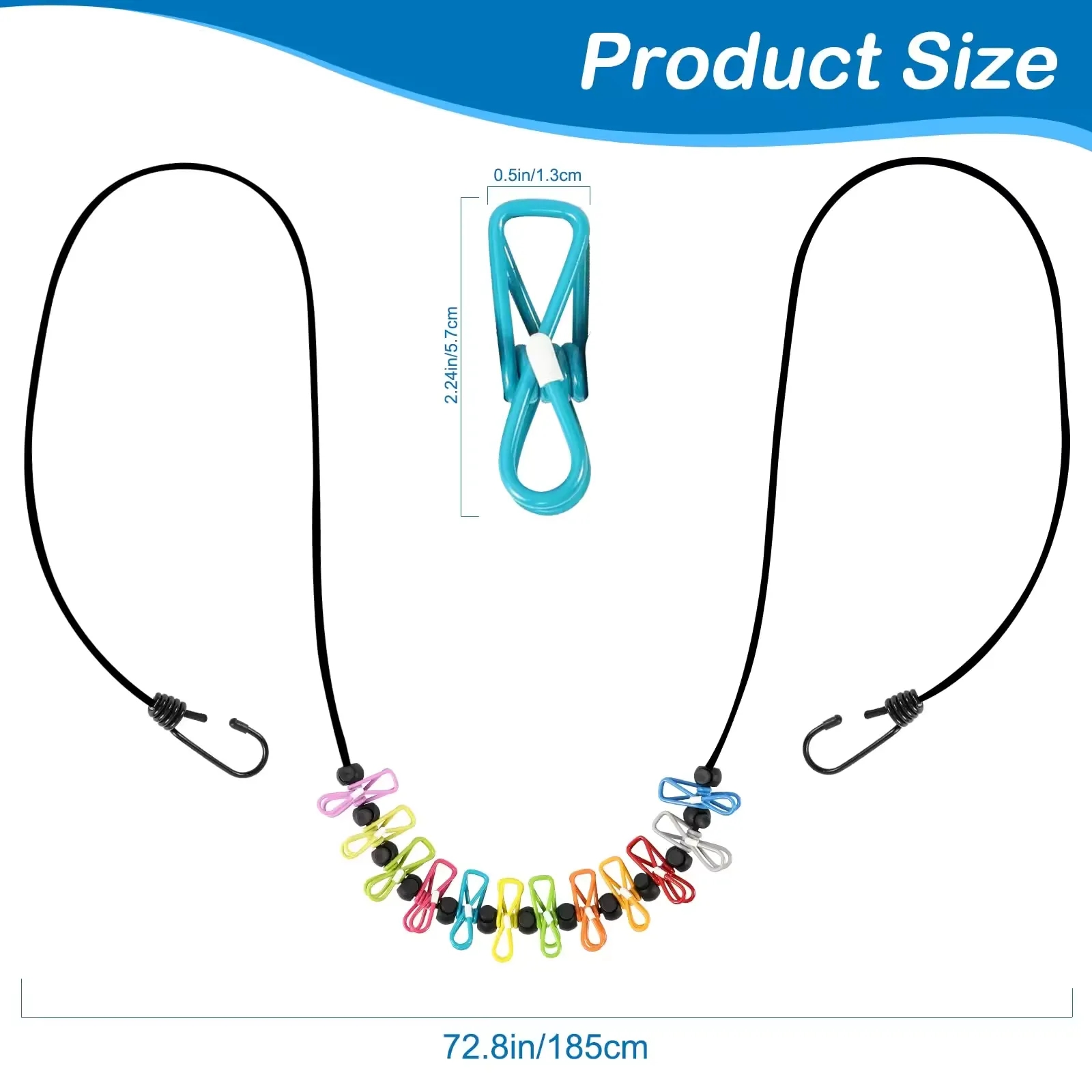 Retractable Travel Clothesline with 12 Clothes Clips 4