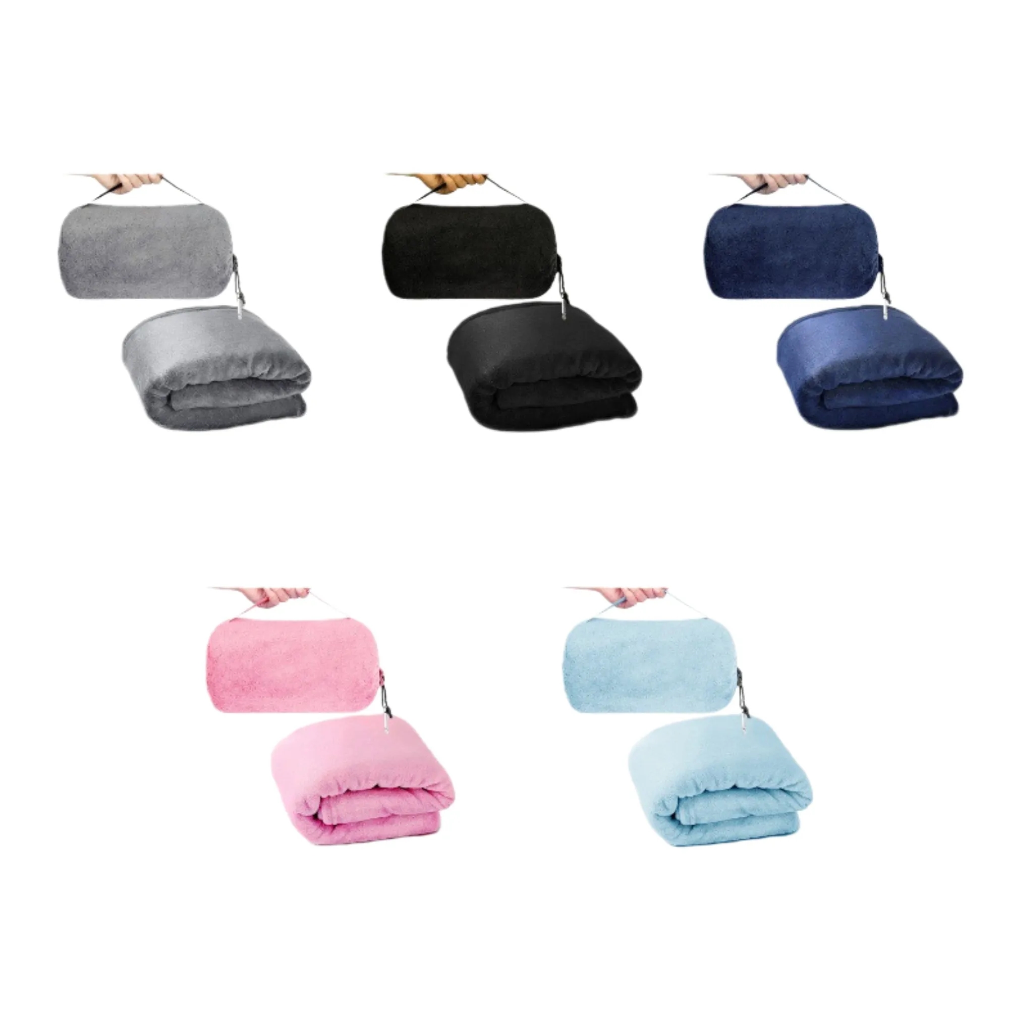 50 x 60inch Fleece Convertible Travel Blanket With Carry Bag 3