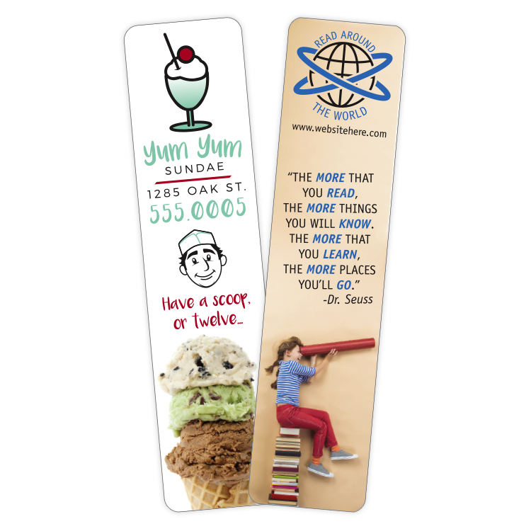 Plastic Bookmark - 1.5x6.25 UV Inhibiting Laminate - 13 pt. 2