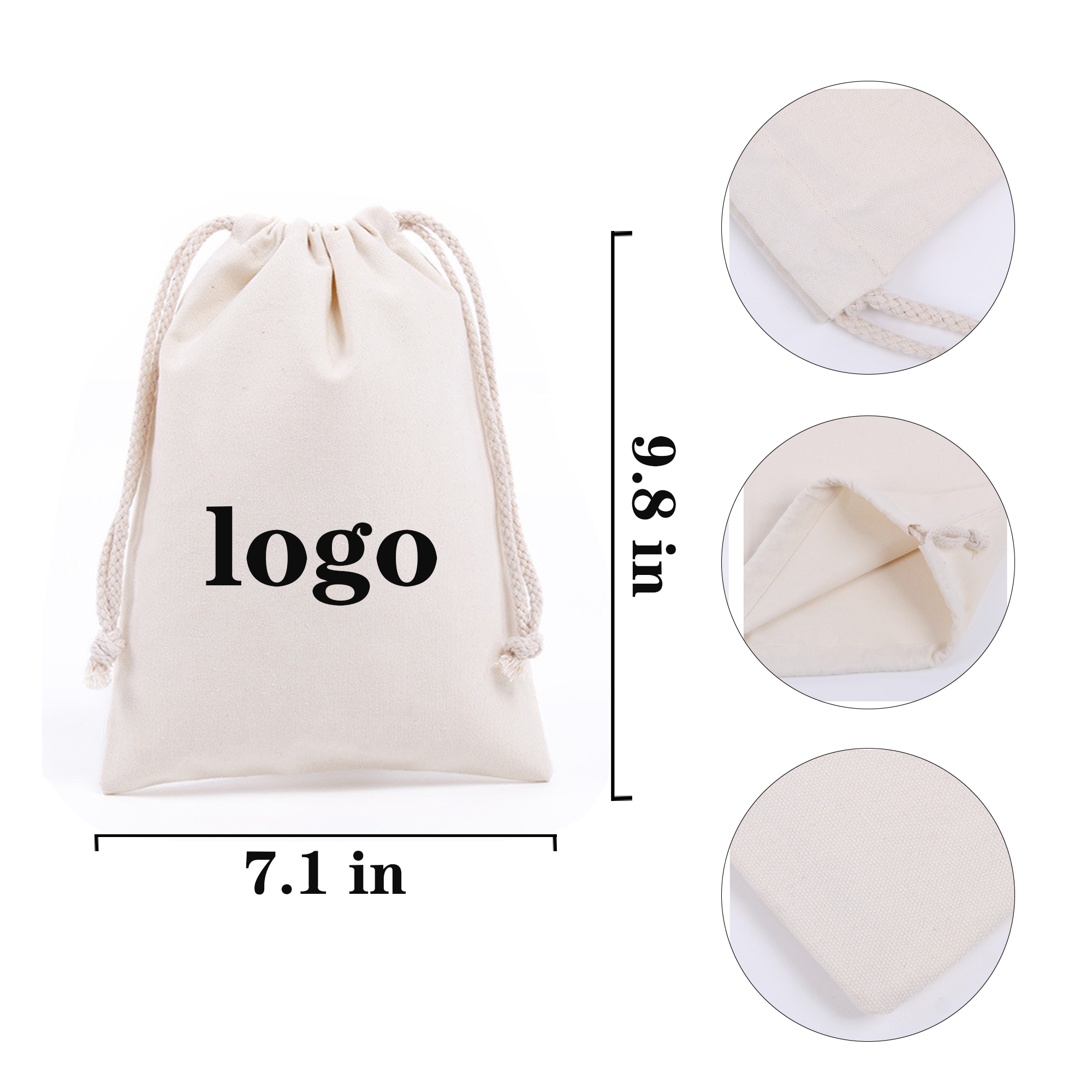 Customizable Outdoor Cotton Drawstring Pocket 2