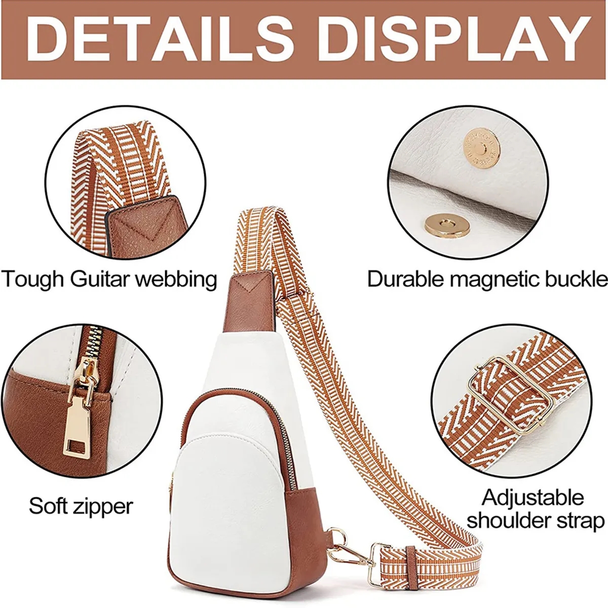 Small Leather Crossbody Fanny Packs Chest Sling Bag 5