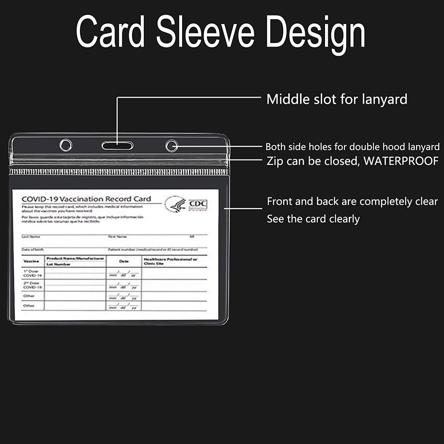 4" x3" PVC Vaccination Card Protector for CDC 10