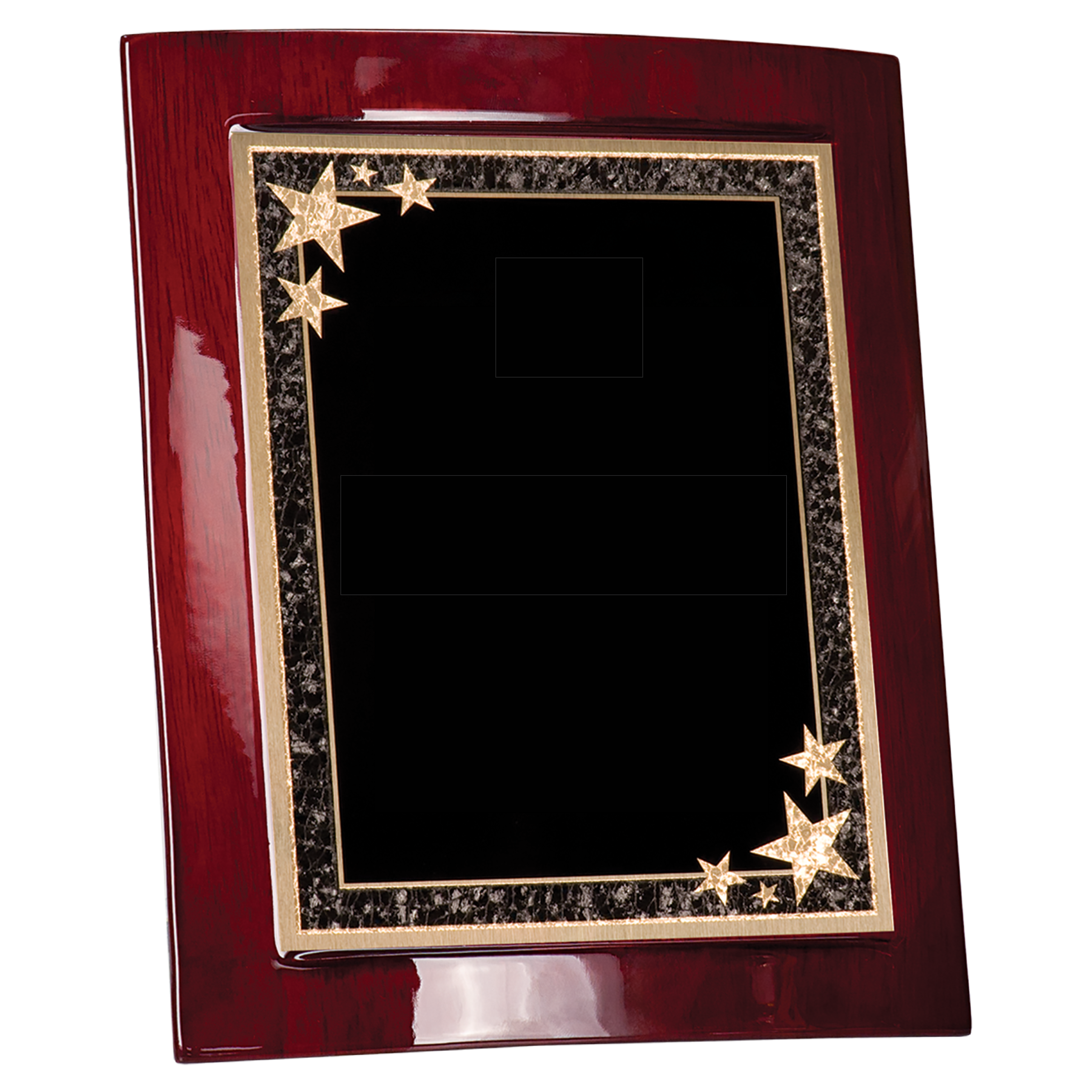 Rosewood Piano Finish Eclipse Plaque w/ Blk Starburst Plate 3
