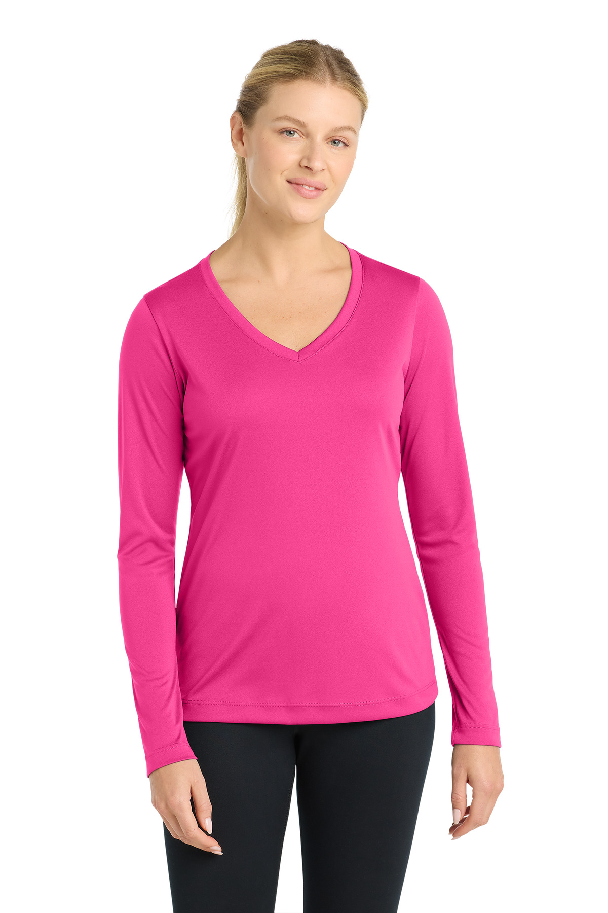 Sport-Tek Women's Long Sleeve PosiCharge Competitor V-Neck Tee. LST353LS 27