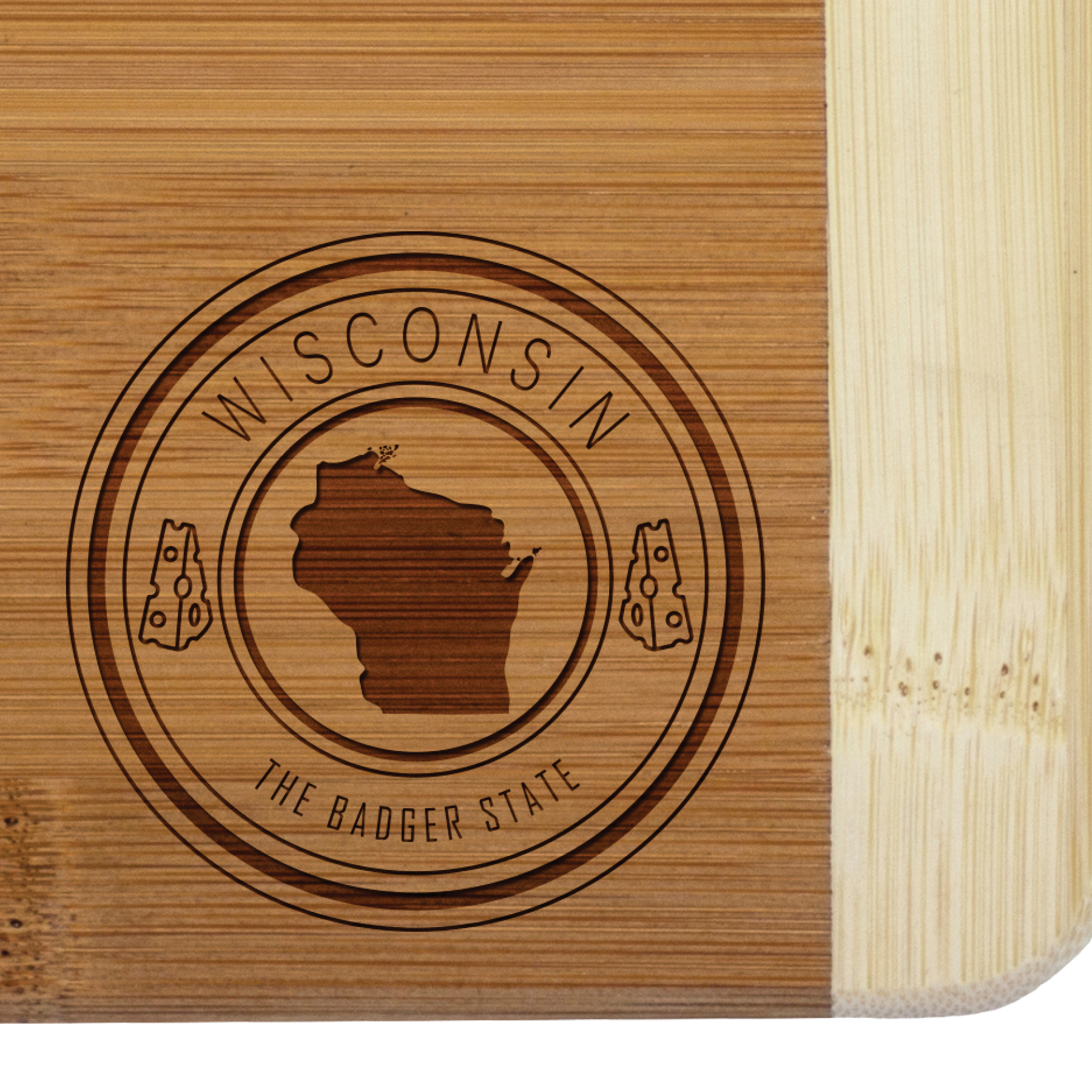Wisconsin State Stamp 2-Tone Bar Board 3