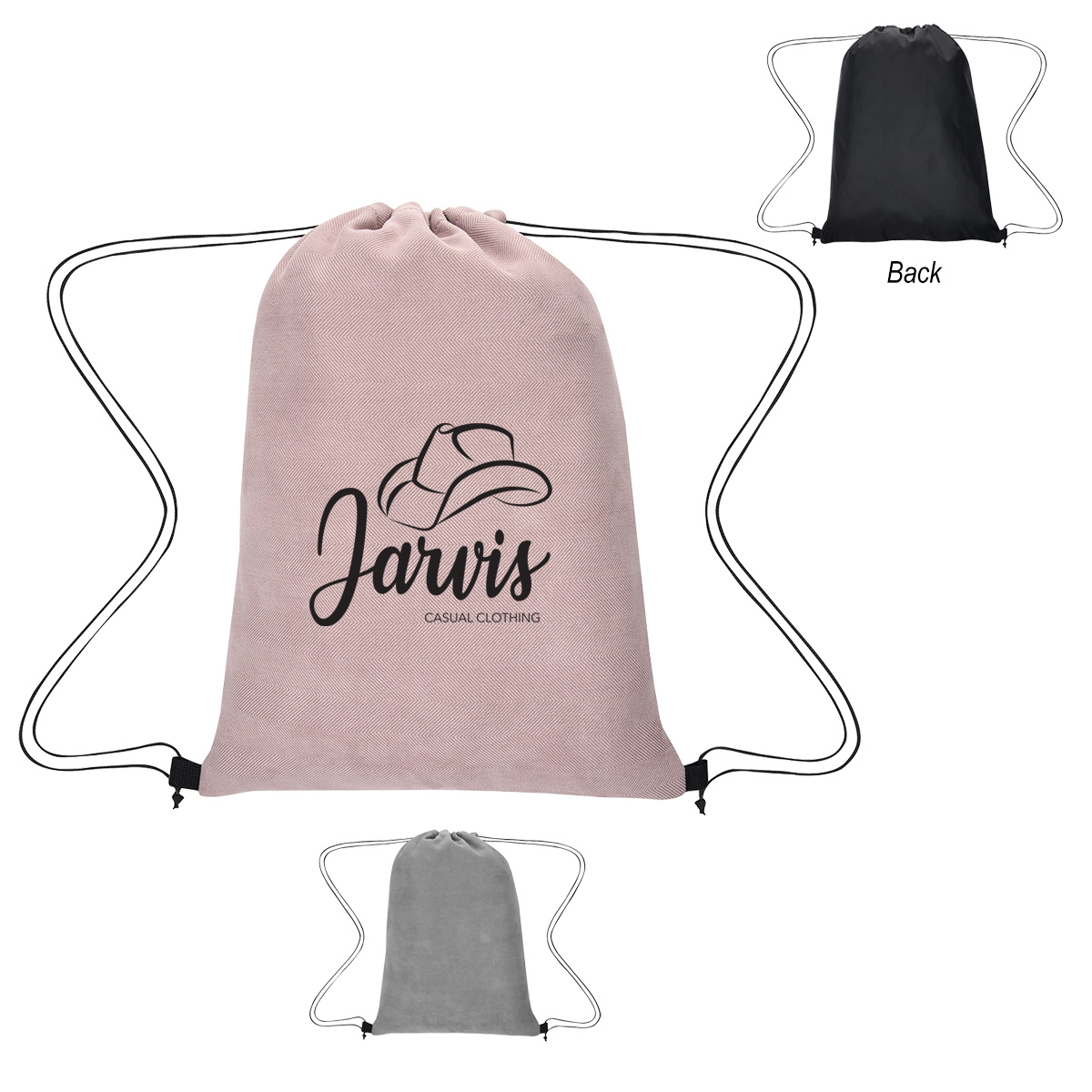 Posh Herringbone Drawstring Bag 3