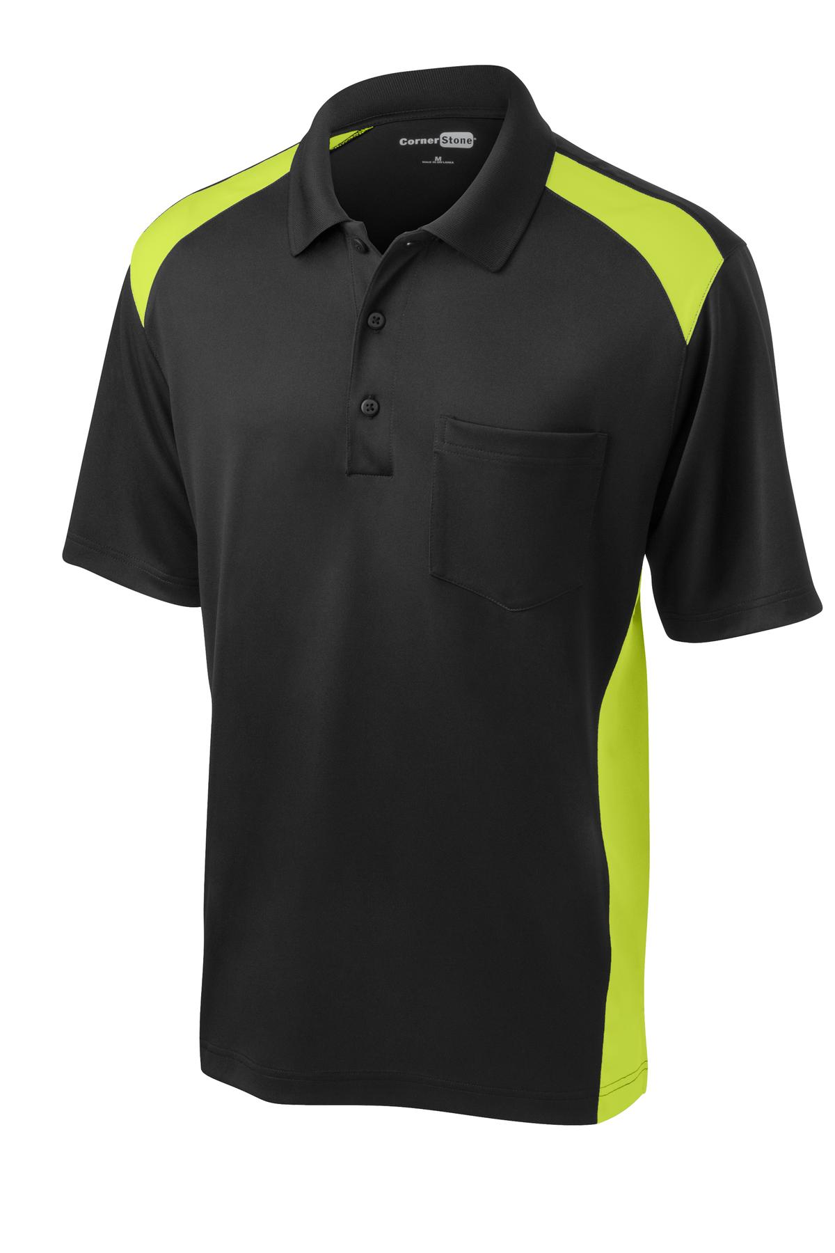 CornerStone Select Snag-Proof Two Way Colorblock Pocket Polo. CS416 23