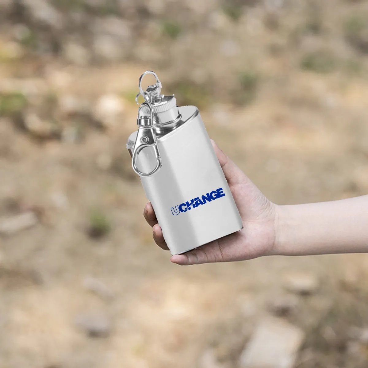 Mini Stainless Steel Flask Keychain 1-2 Oz. 3