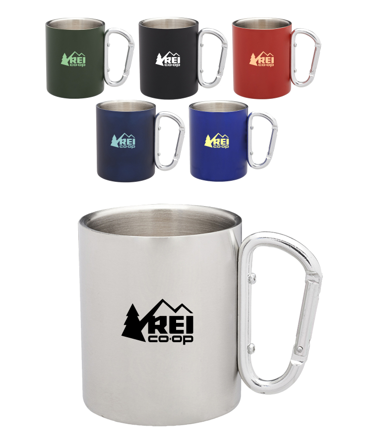 Union Printed - 10 oz. Carabiner Handle Stainless Steel Mugs 3
